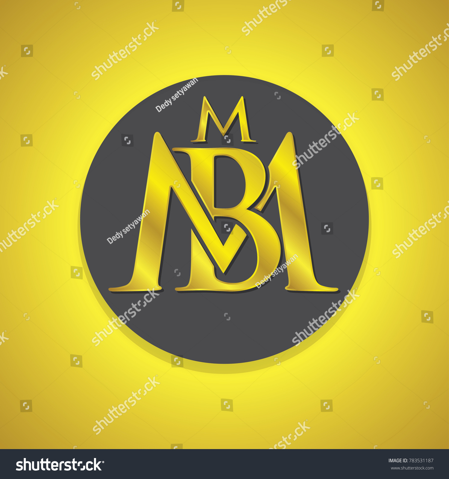 Gold Letter Design Logo Luxury M Stock Vector (Royalty Free) 783531187