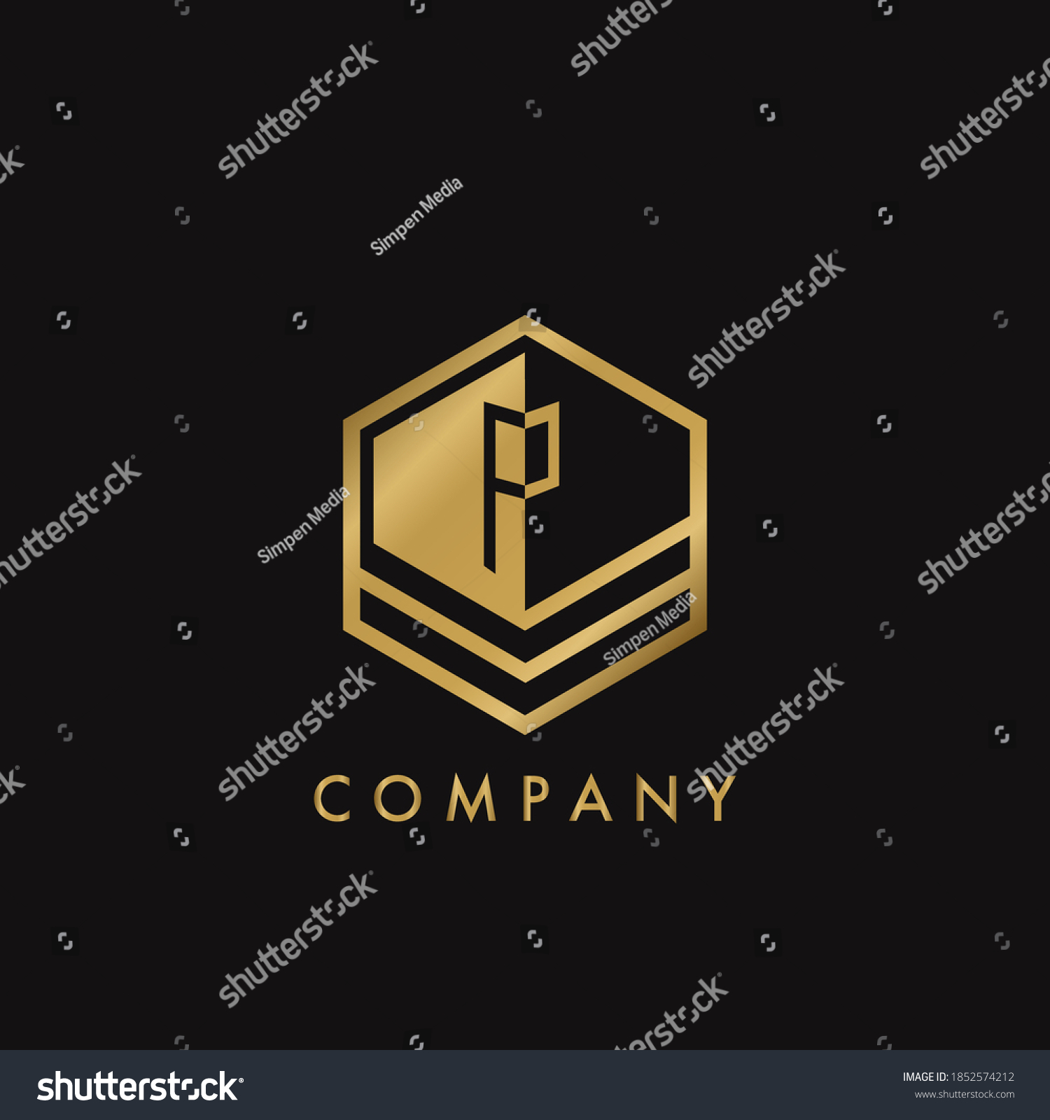 Gold Letter P Letter Logo Concept Stock Vector (Royalty Free) 1852574212