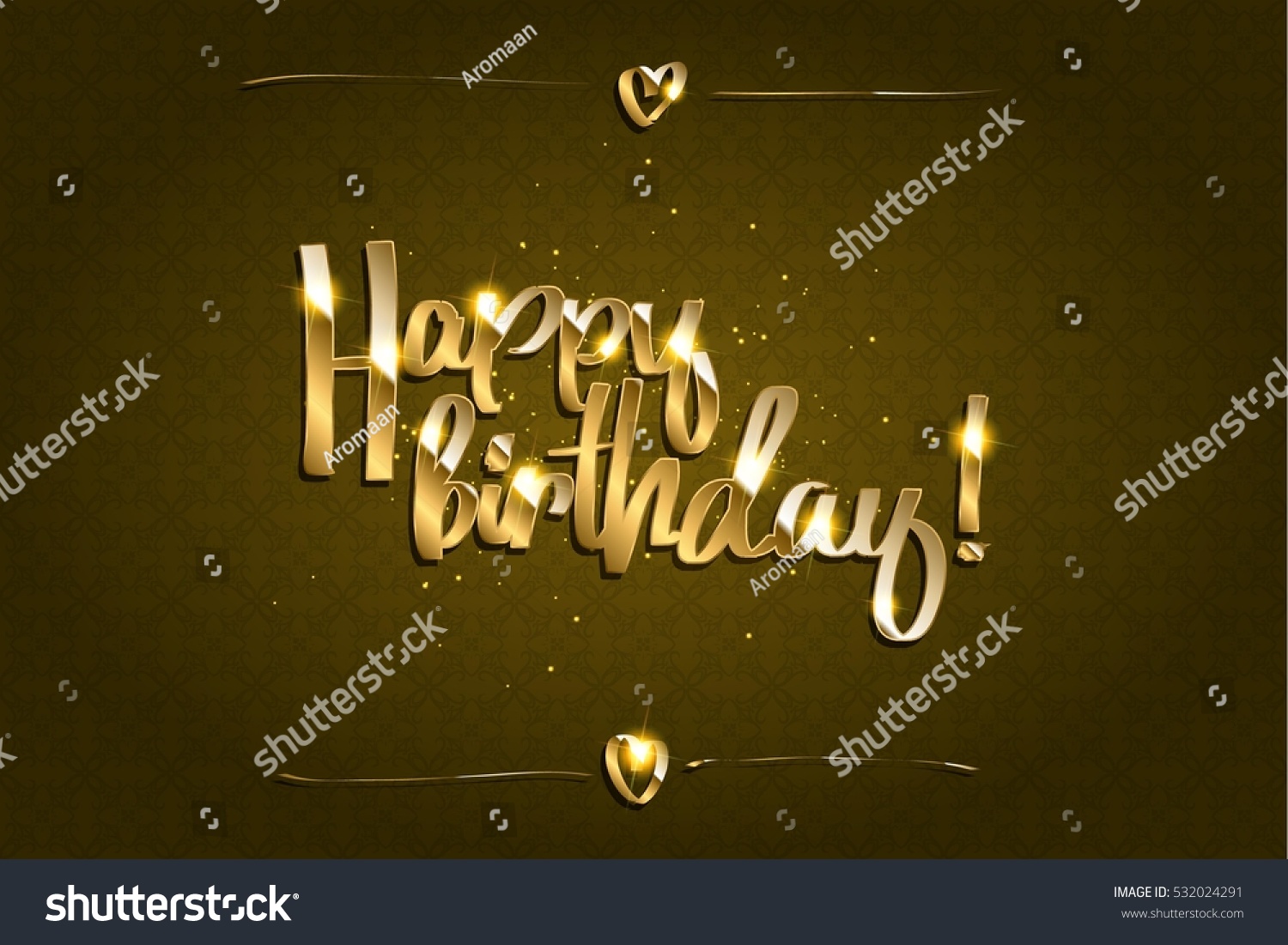 Gold Lettering Happy Birthday On Dark Stock Vector (Royalty Free) 532024291