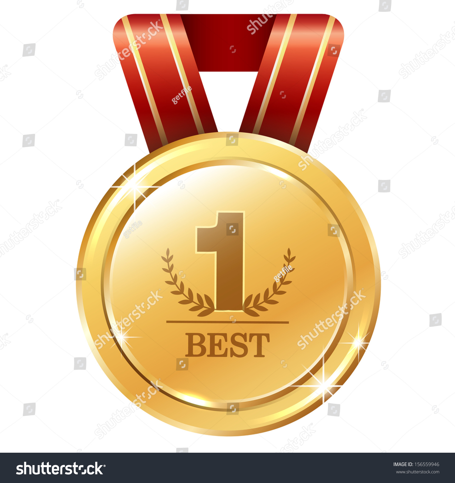 Gold Medal Icon Stock Vector 156559946 - Shutterstock