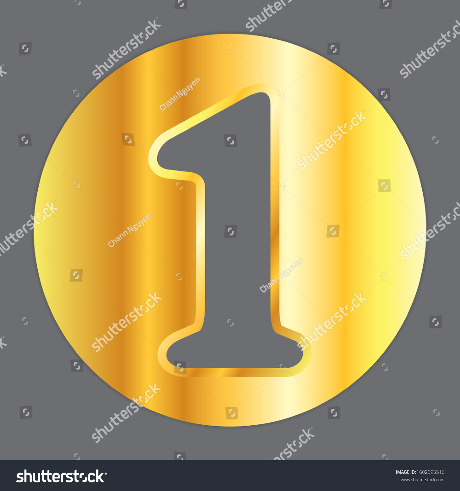 Gold Number 1 Lettering Vector Design Stock Vector (Royalty Free ...