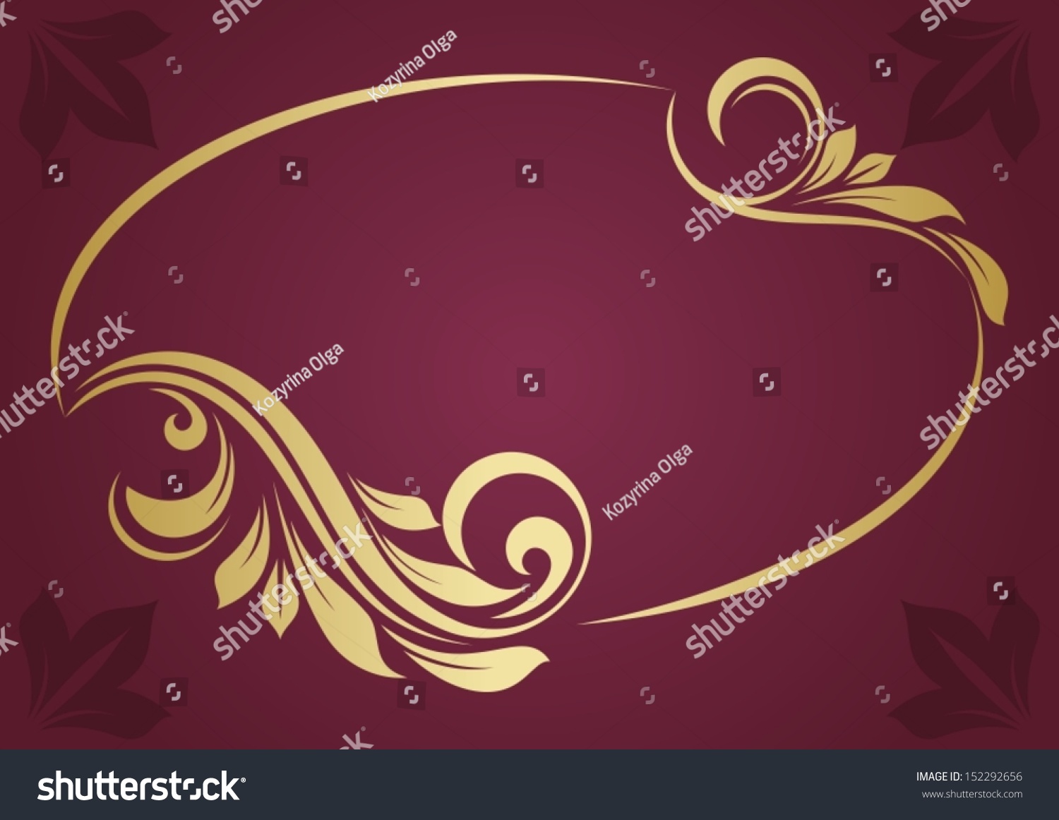 Gold Oval Frame Stock Vector (Royalty Free) 152292656 - Shutterstock