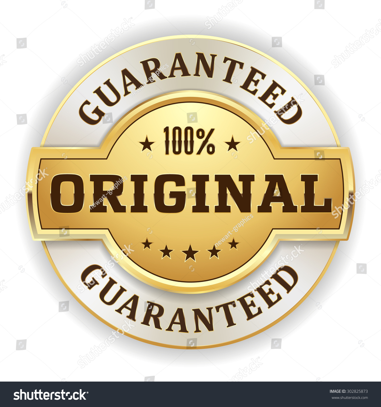 Gold 100 Percent Original Badge On Stock Vector 302825873 - Shutterstock
