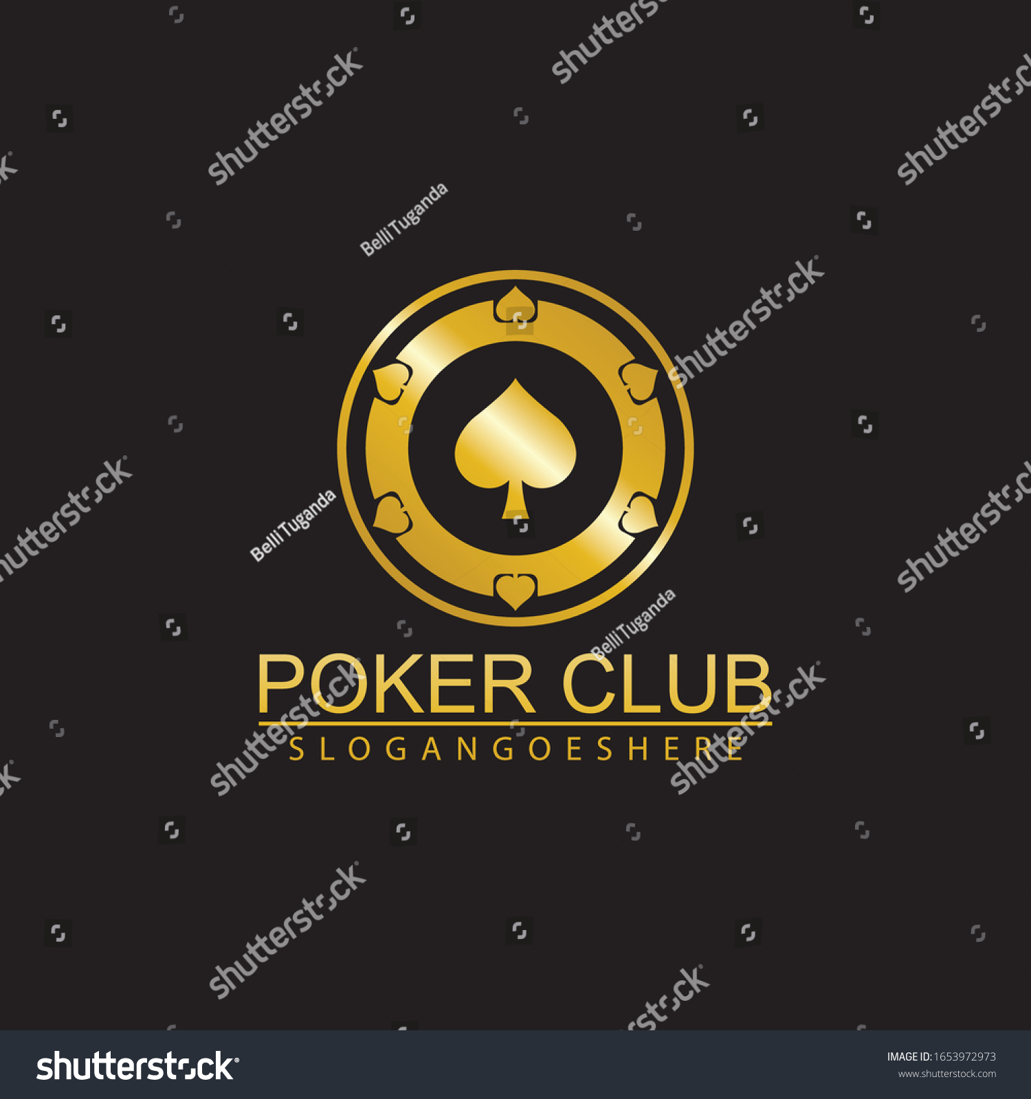 Gold Poker Logo Vector Elegant Style Stock Vector (Royalty Free ...