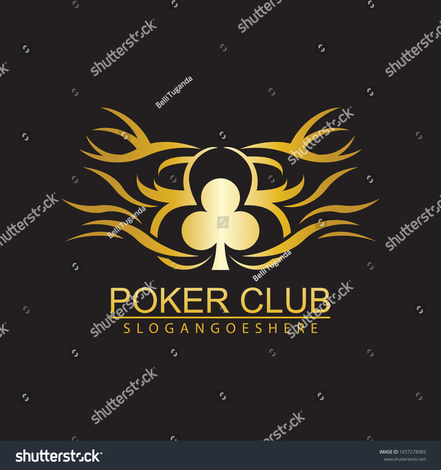 Gold Poker Logo Vector Elegant Style Stock Vector (Royalty Free ...