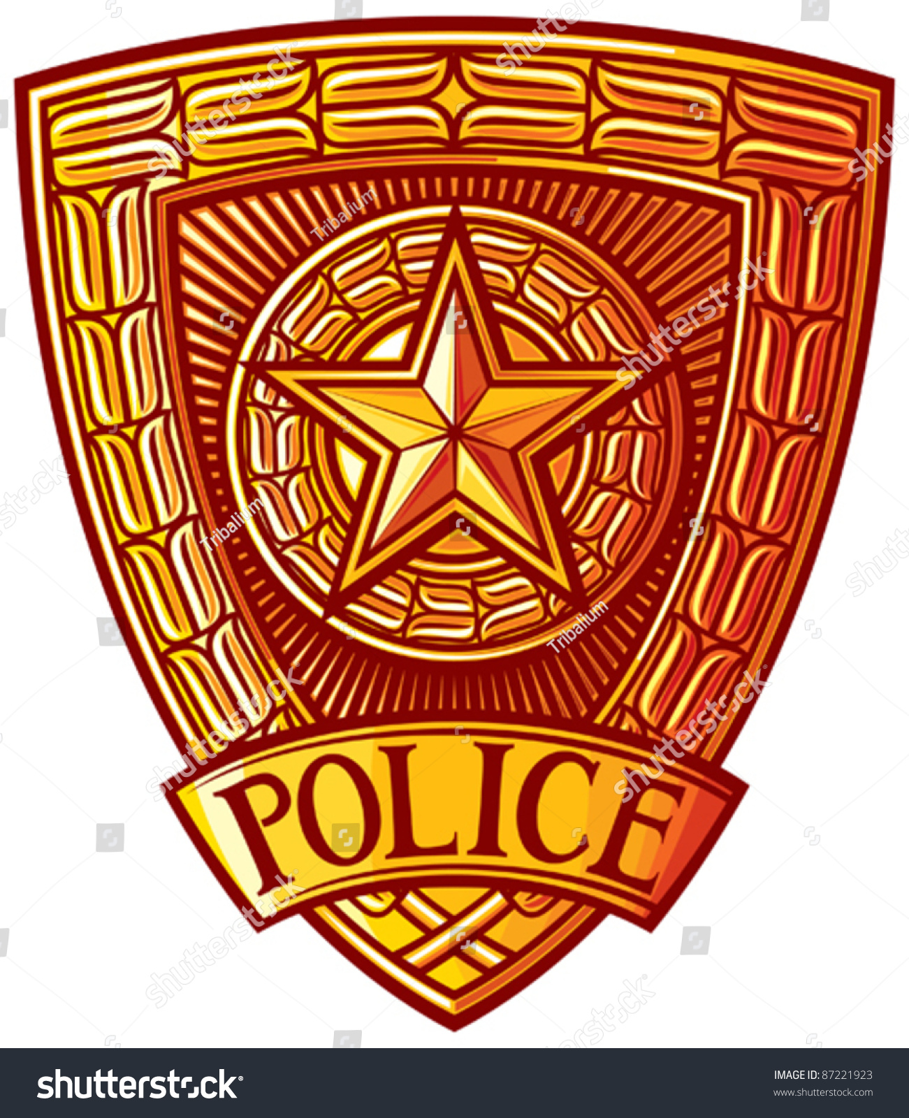 Gold Police Badge Stock Vector 87221923 Shutterstock 