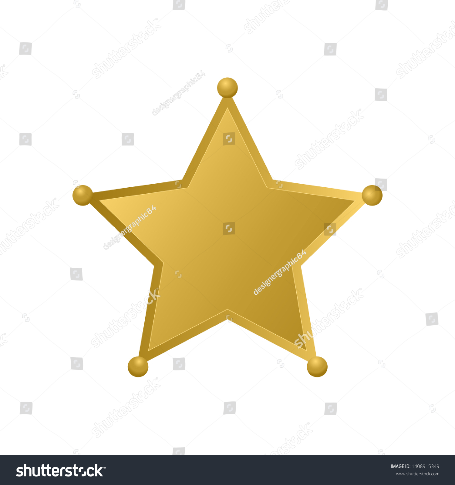 SVG of Gold Sheriff star isolated on white background. Police badge vector icon. Golden pentagonal star. Easy to edit template for your design. svg