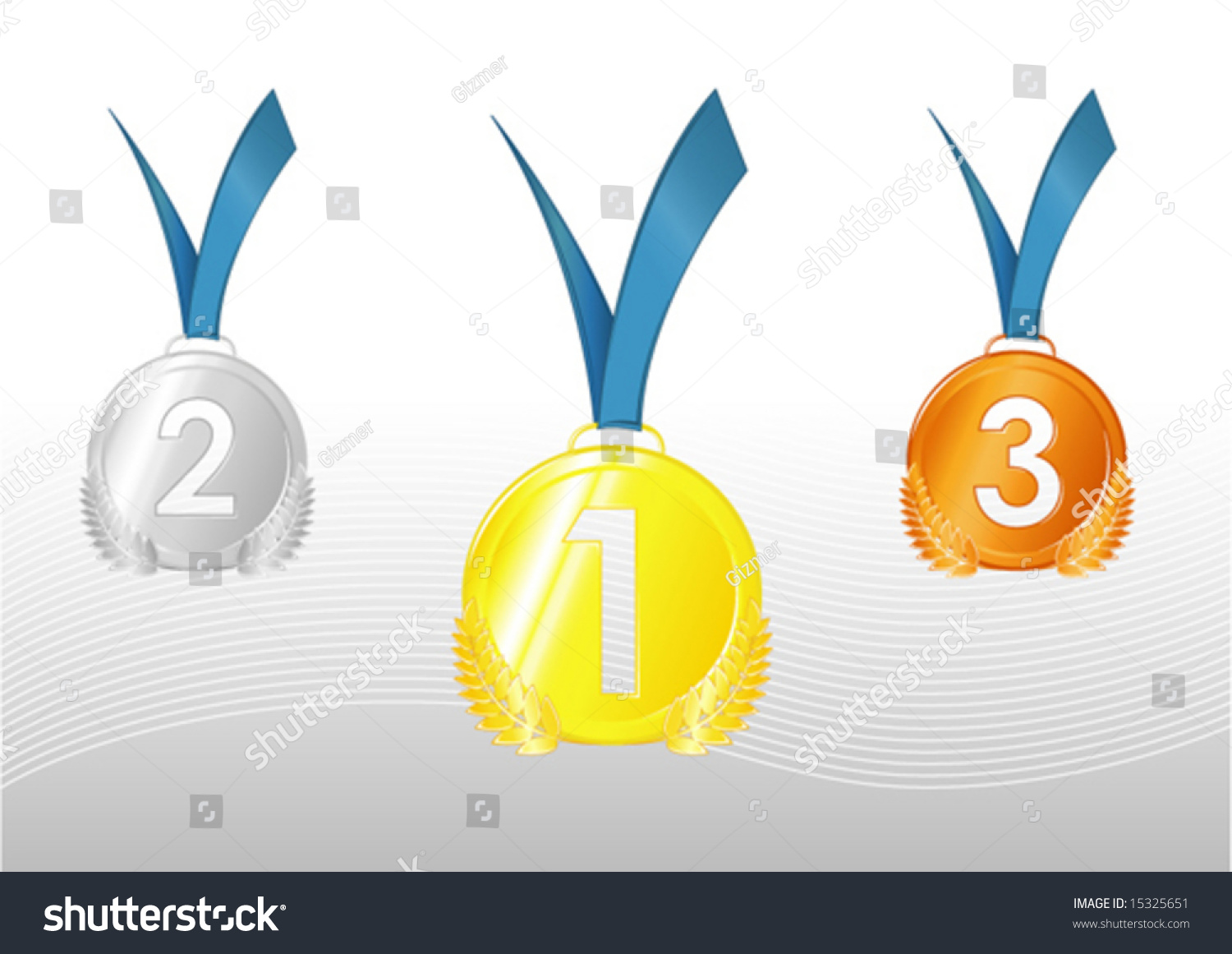 Gold Silver Bronze Medals Stock Vector (Royalty Free) 15325651 ...