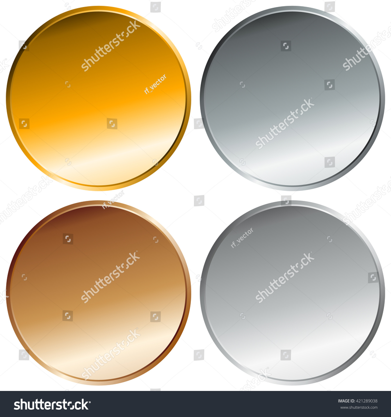 Gold Silver Bronze Platinum Badges Top Stock Vector ...