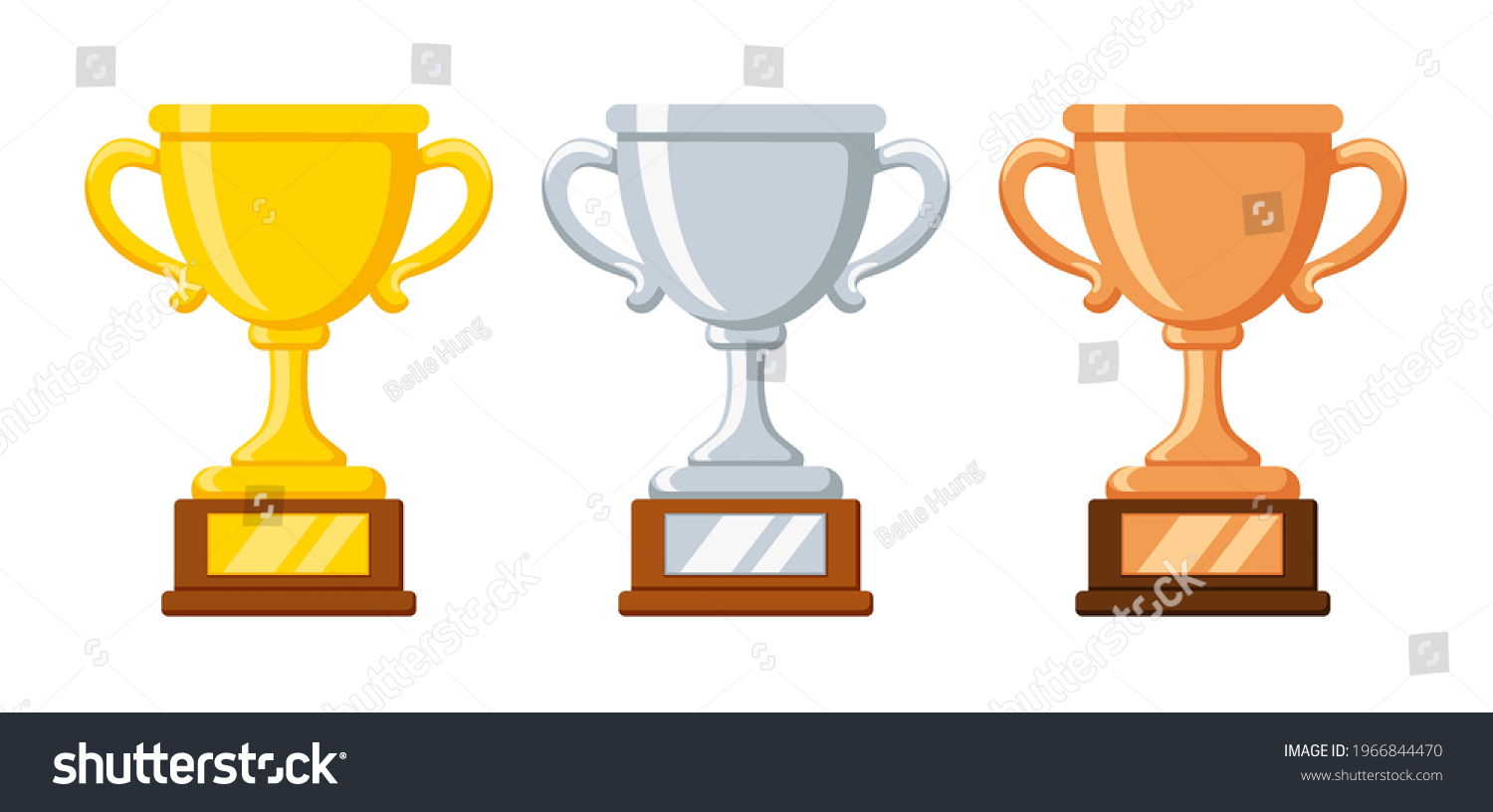 Gold Silver Bronze Trophy Cup Award Stock Vector (Royalty Free ...