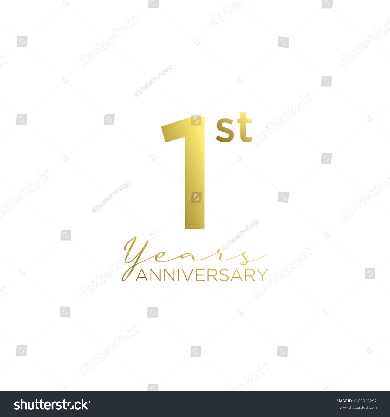 Gold 1st Anniversary Letter Logo Icon Stock Vector (Royalty Free ...