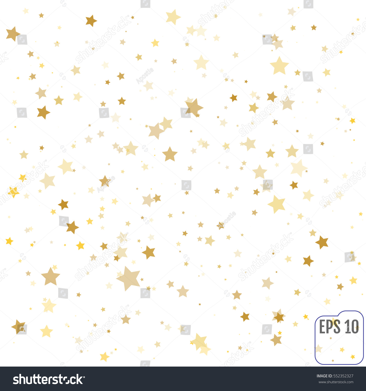 Gold Star Falling Print Yellow Starry Stock Vector (Royalty Free ...