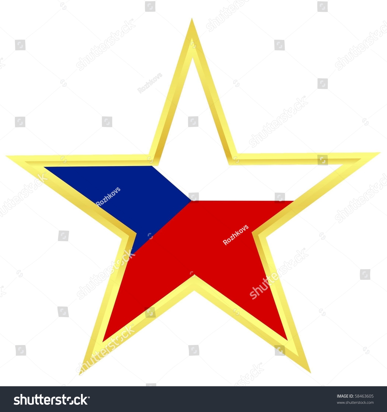 czech flag with star