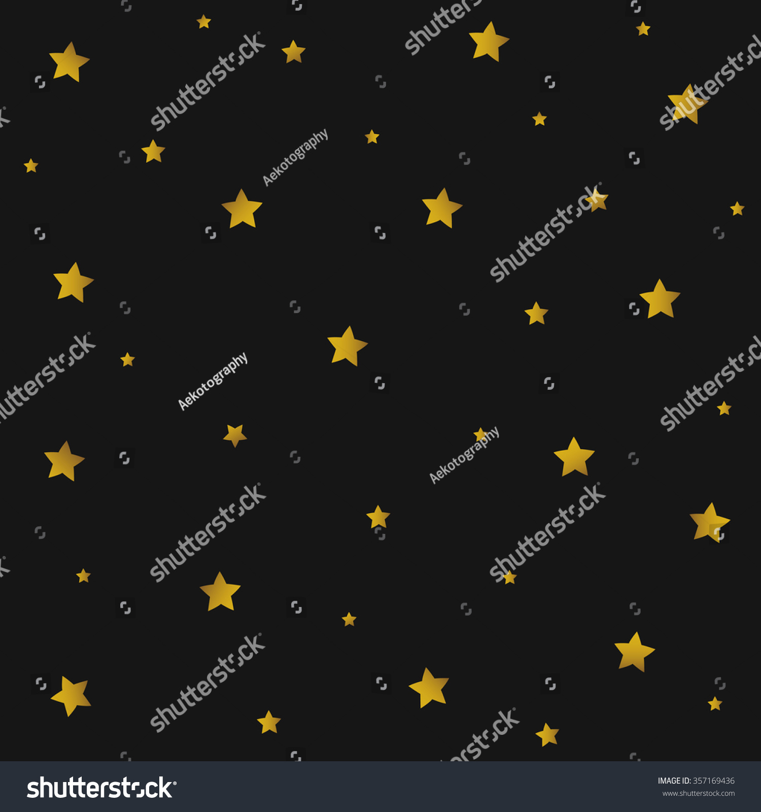 Gold Star Black Background Stock Vector (royalty Free) 357169436