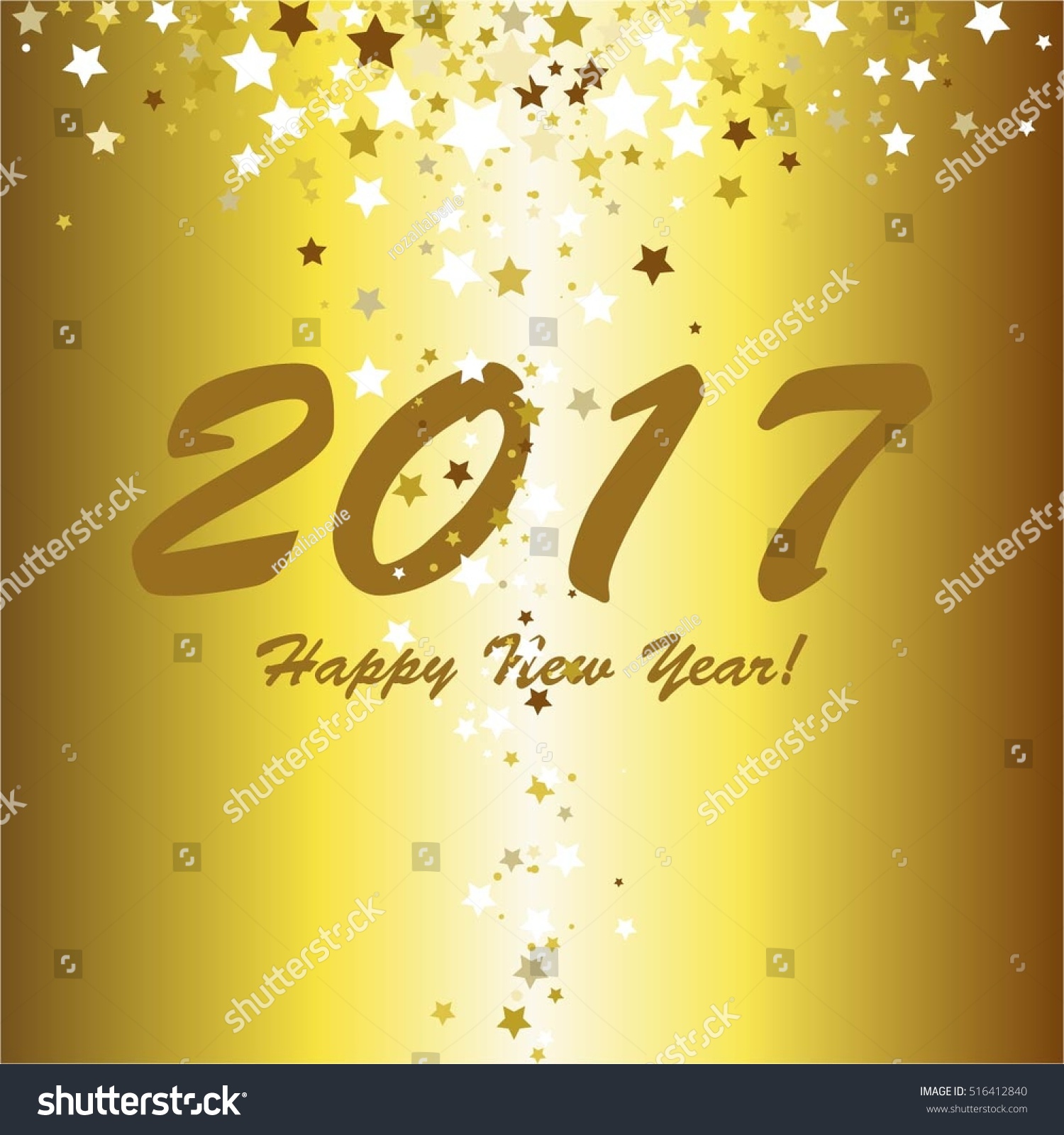 Gold Stars Happy New Year Stock Vector 516412840 - Shutterstock