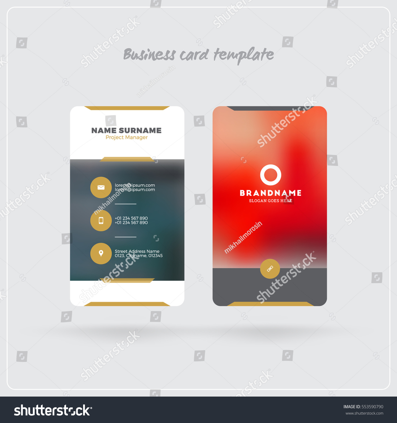 vertical business cards template