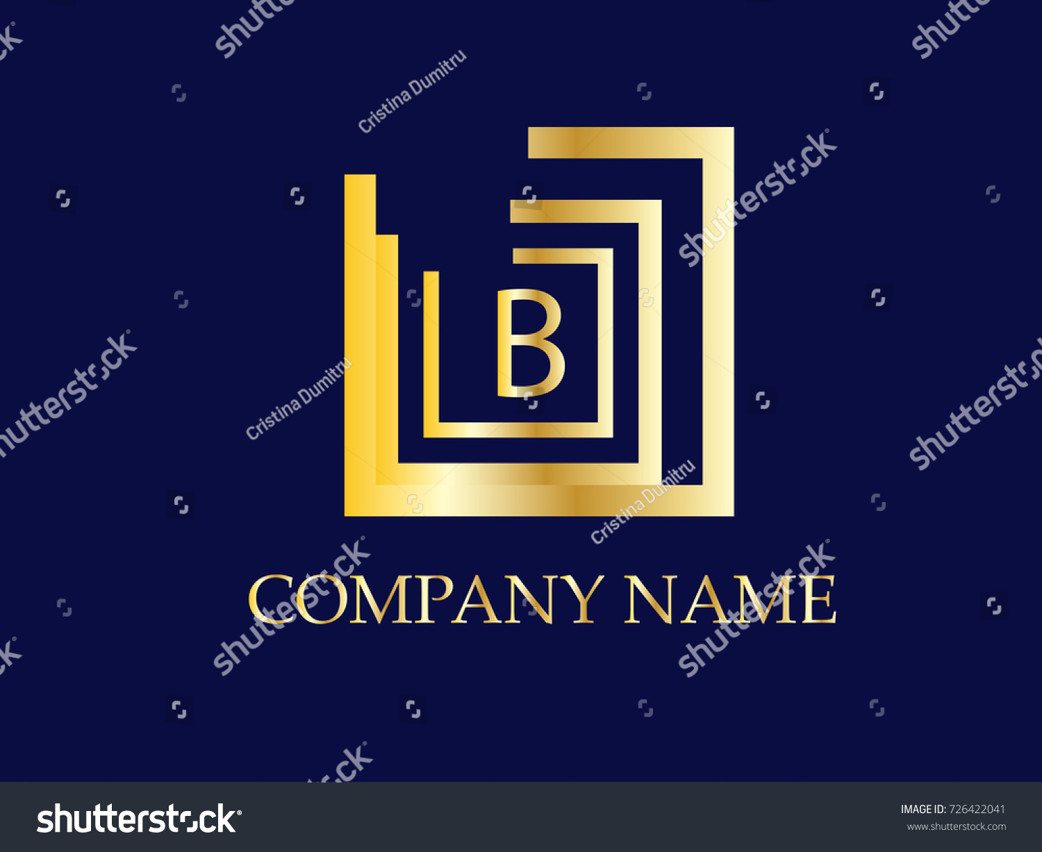 Golden B Logo Design Vector Stock Vector (Royalty Free) 726422041 ...