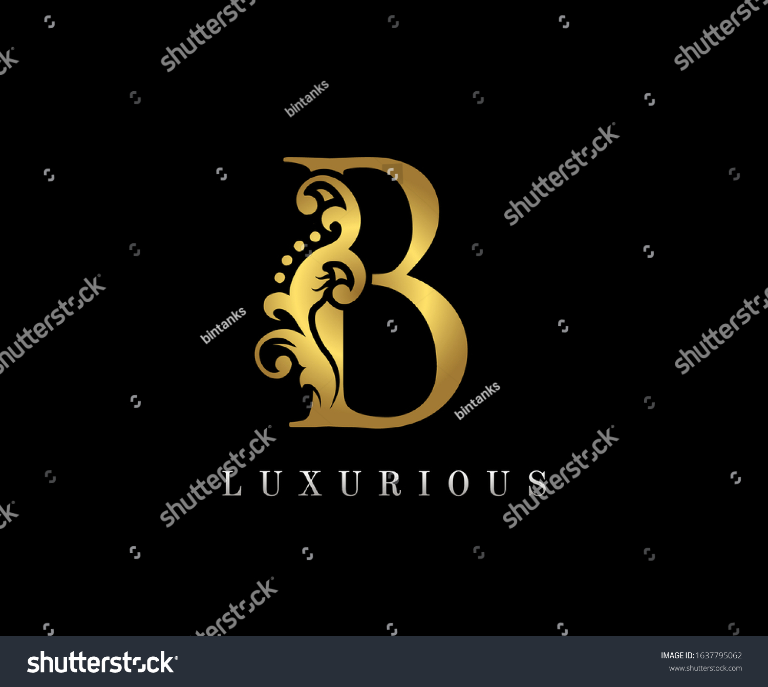 Golden B Luxury Logo Icon Vintage Stock Vector (Royalty Free ...