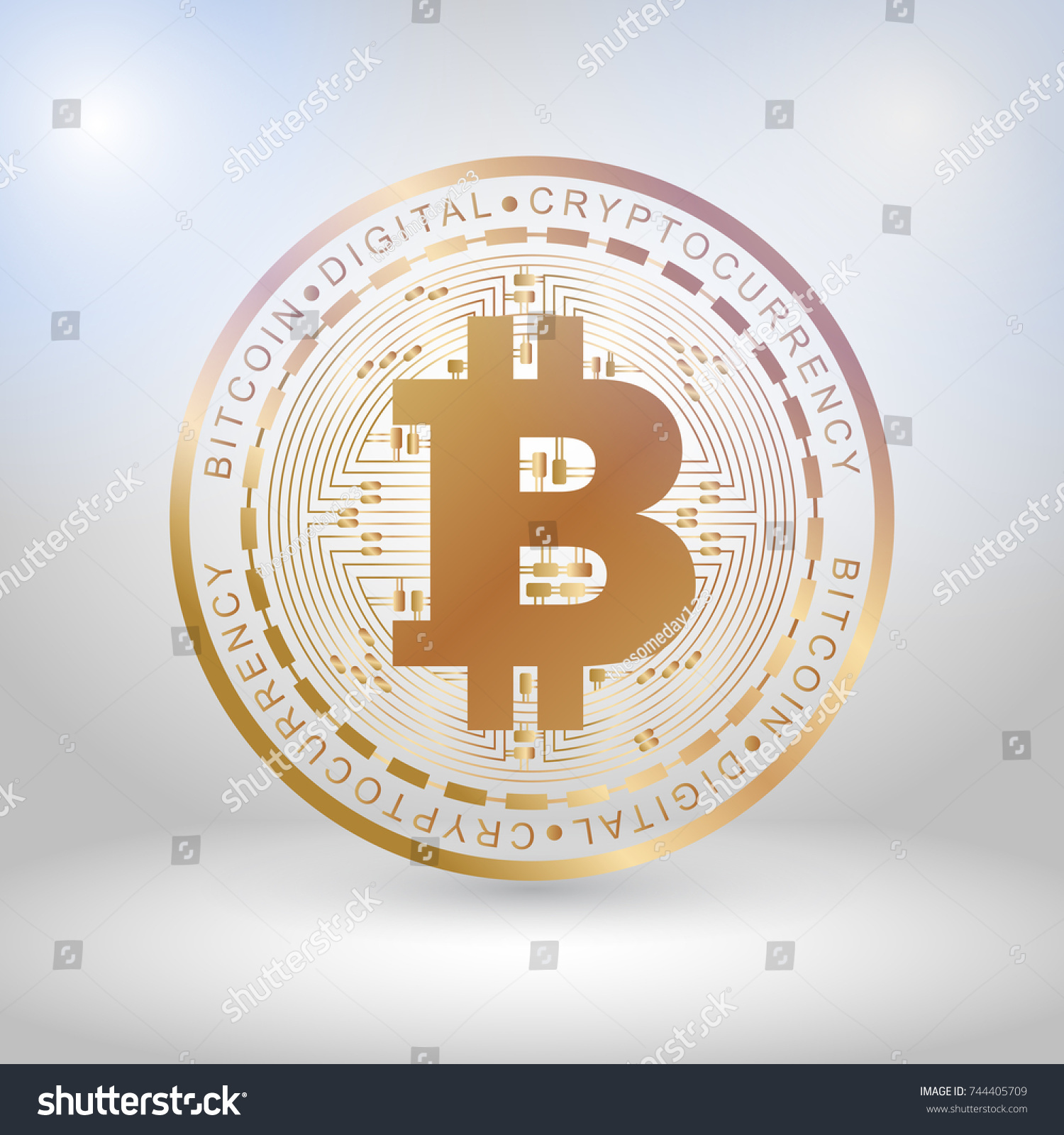 SVG of Golden bit coin digital currency, futuristic digital money, technology worldwide network concept, vector illustration svg