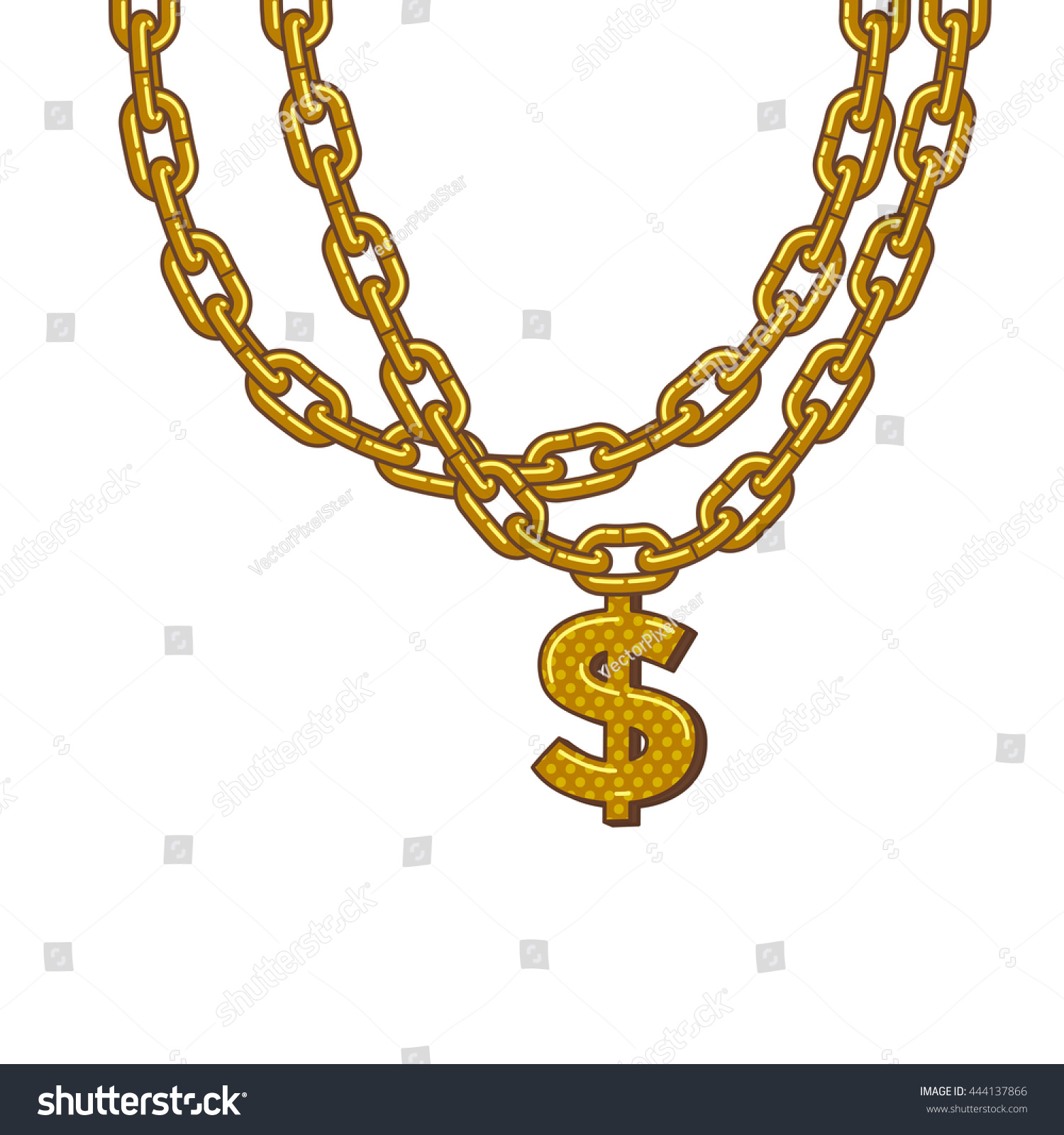 Golden Chain Dollar Symbol Isolated On Stock Vector 444137866 ...