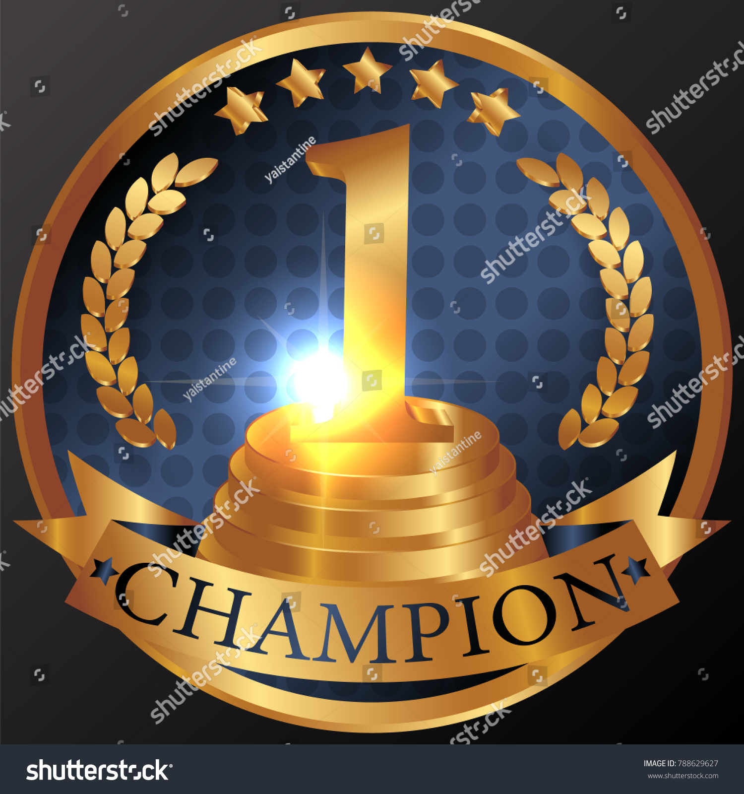 Golden Champion Medal Stock Vector (Royalty Free) 788629627 | Shutterstock
