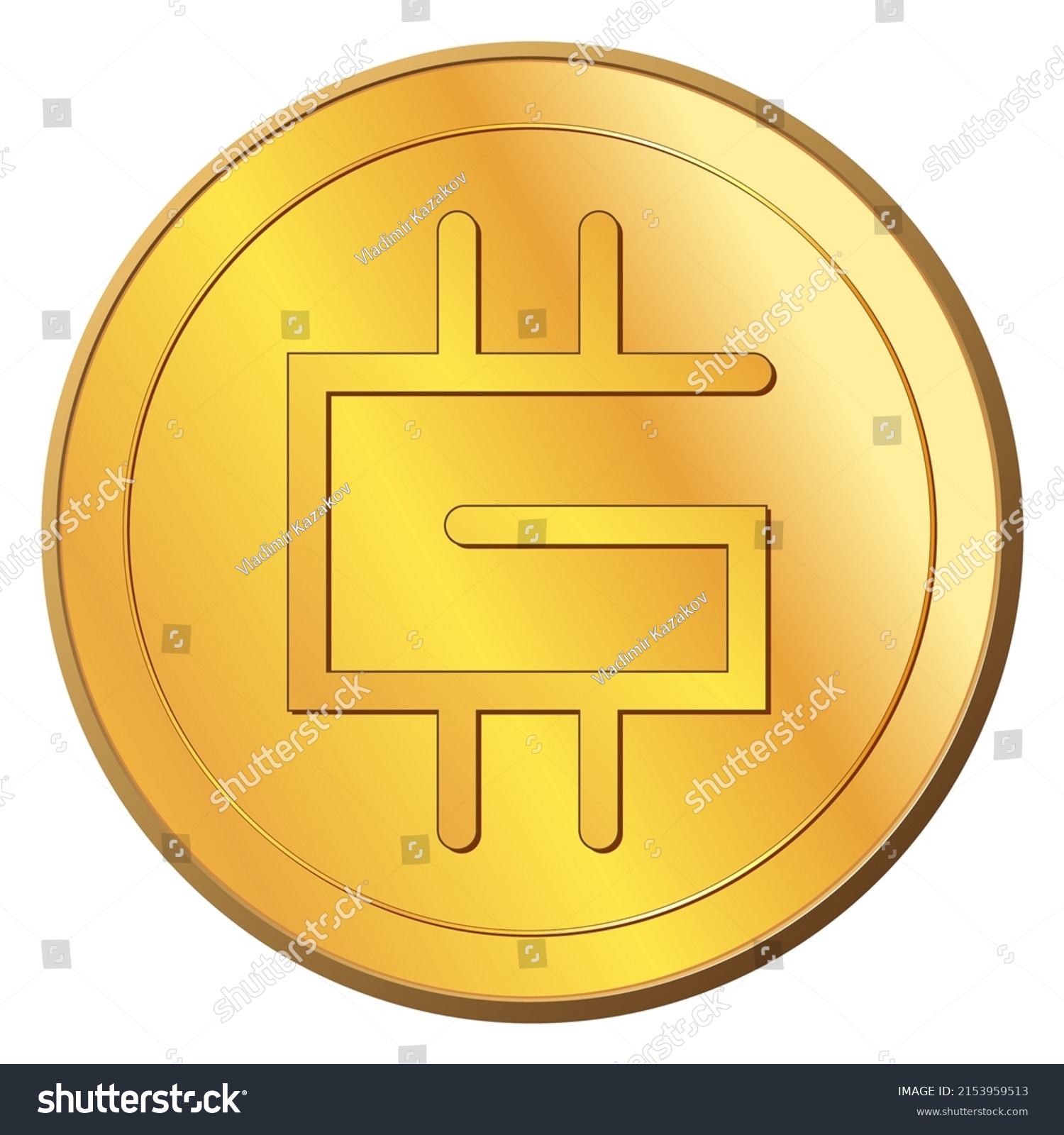 SVG of Golden coin Stepn GMT in front view isolated on white. Vector illustration. svg