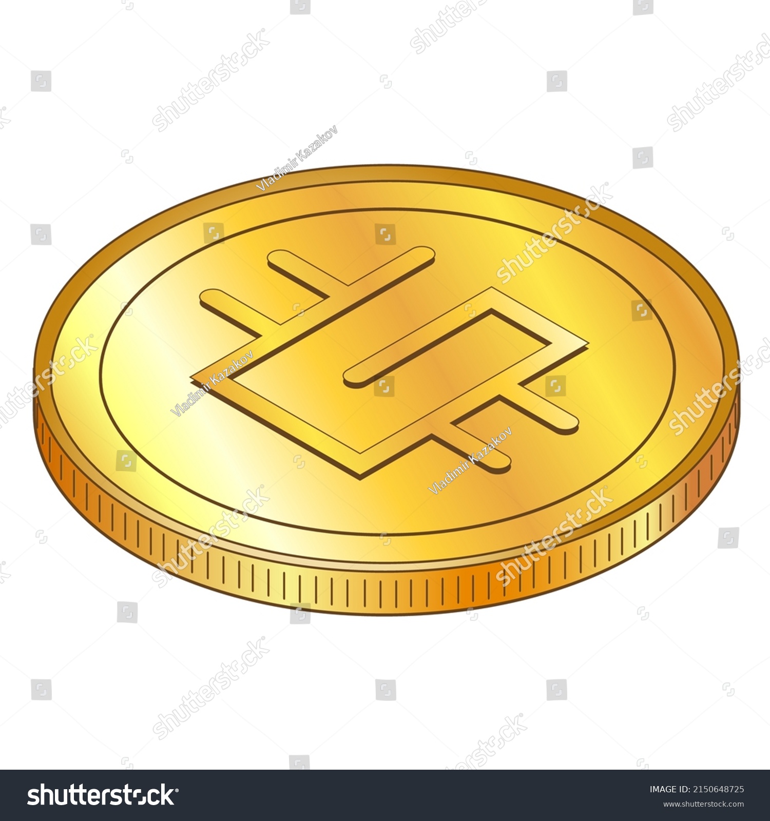SVG of Golden coin Stepn GMT in isometric view isolated on white. Vector illustration. svg