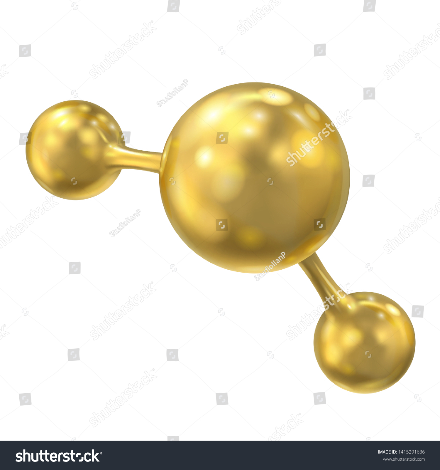 Golden Color Molecule Vector Illustration Isolated Stock Vector ...