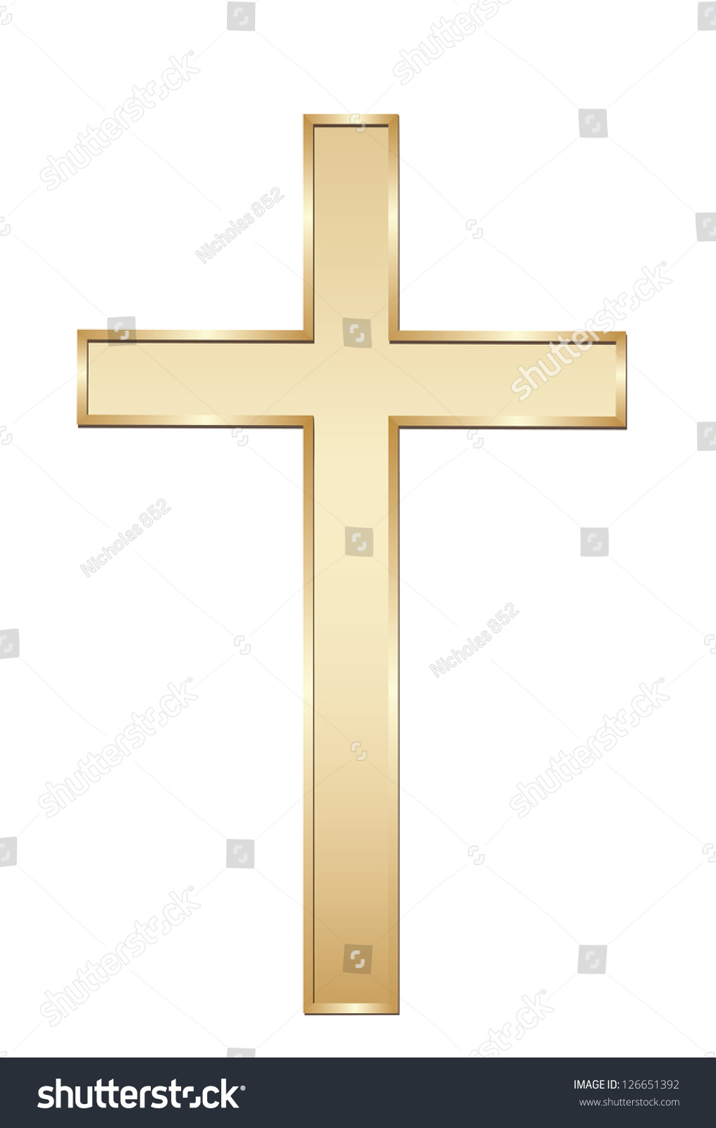 Golden Cross. Vector - 126651392 : Shutterstock