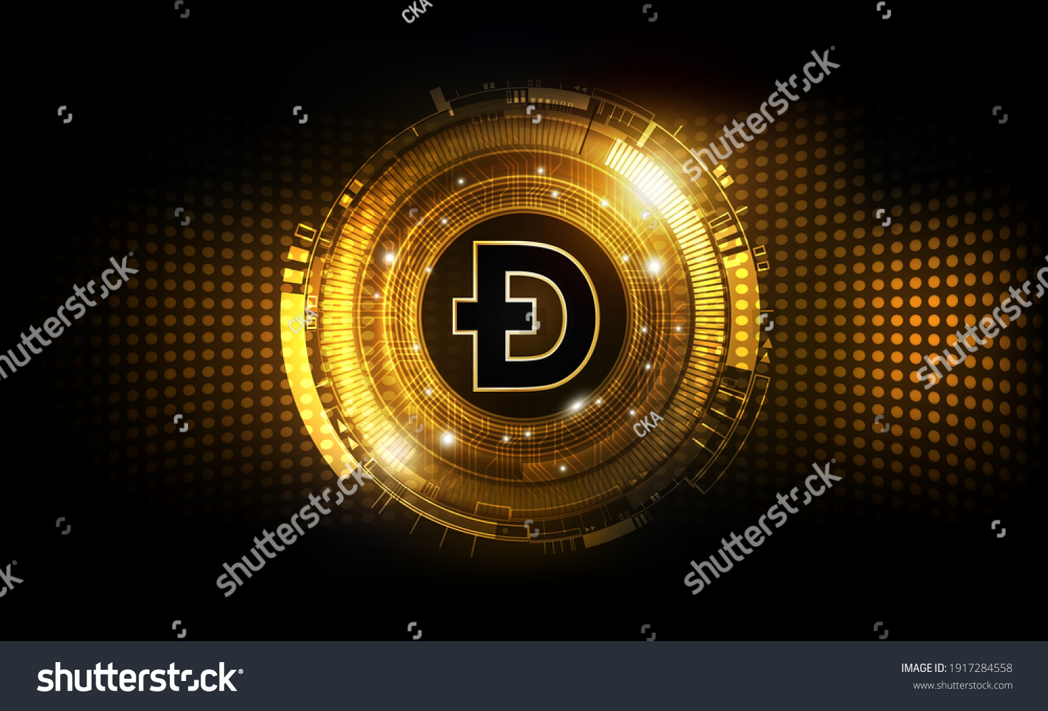 SVG of Golden Dogecoin digital currency, futuristic digital money on financial chart, Doge, Dogecoin technology abstract background concept, vector illustration svg