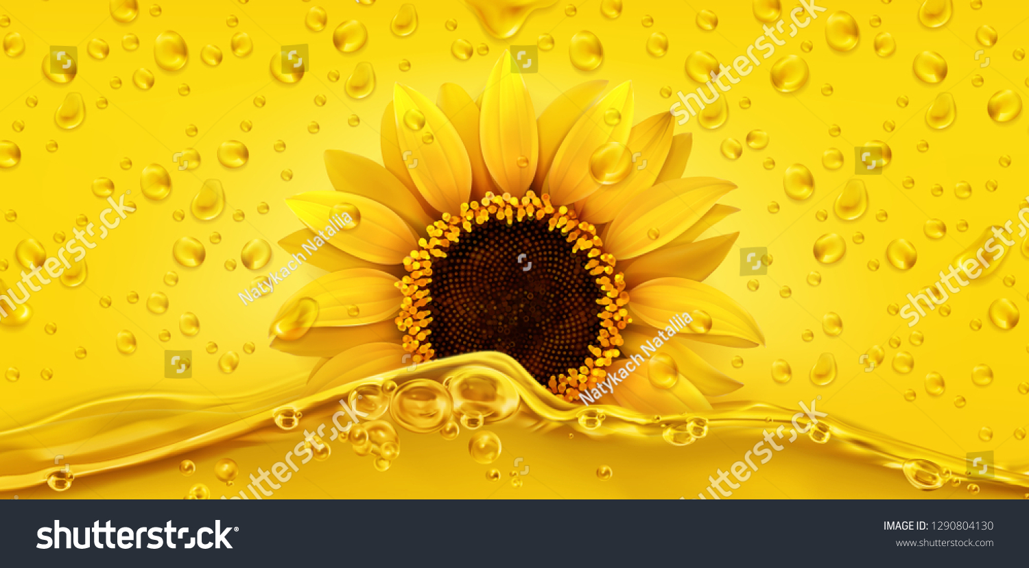 SVG of Golden drops. Sunflower oil. 3d realistic vector svg