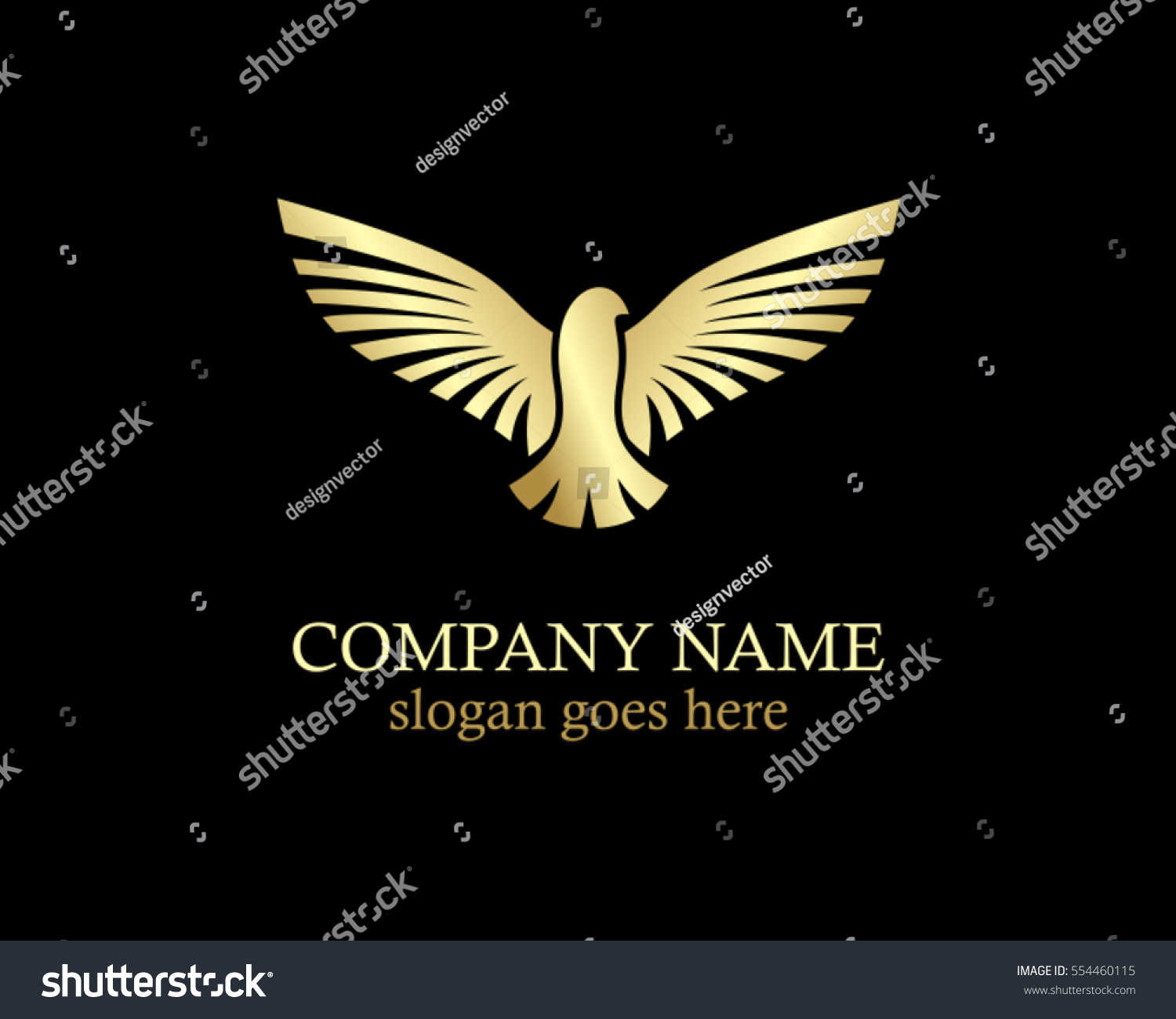 Golden Eagle Wing Gold Logo Stock Vector Royalty Free