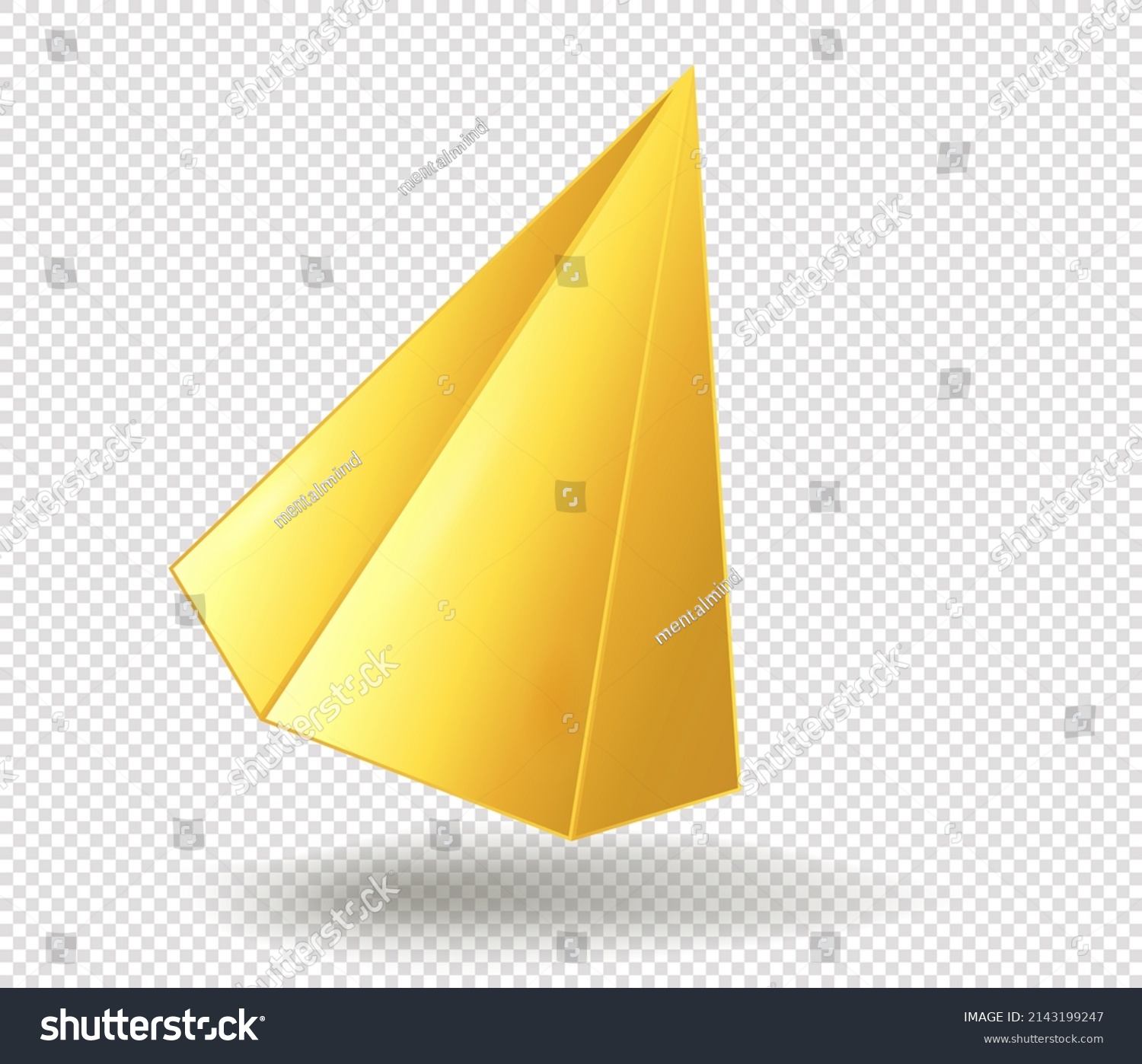 Golden Figure Hexagonal Pyramid Render Luxury Stock Vector Royalty   Stock Vector Golden Figure Hexagonal Pyramid Render Of Luxury Object Precious Metals Virtual Buildings And 2143199247 