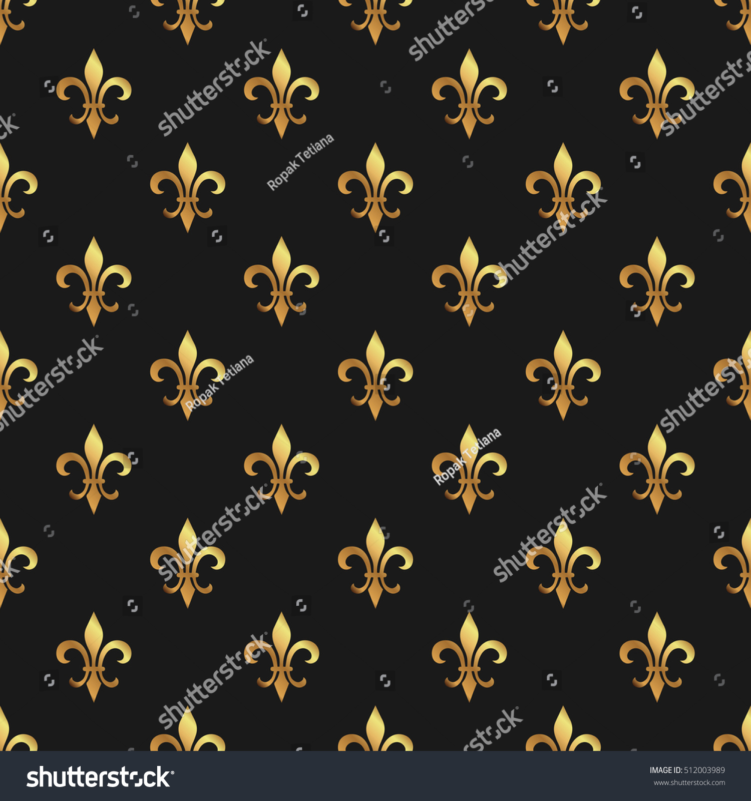 Golden Fleurdelis Seamless Pattern Gold Template Stock ...