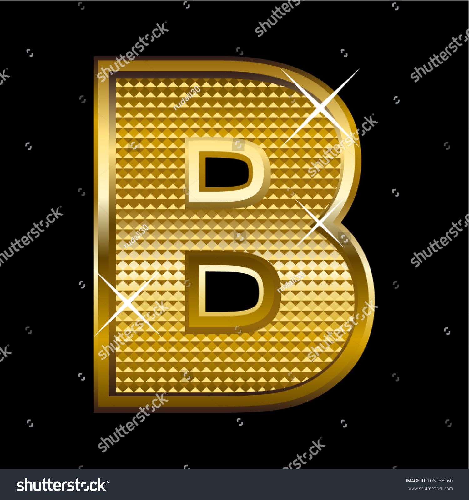 Golden Font Type Letter B Stock Vector 106036160 - Shutterstock