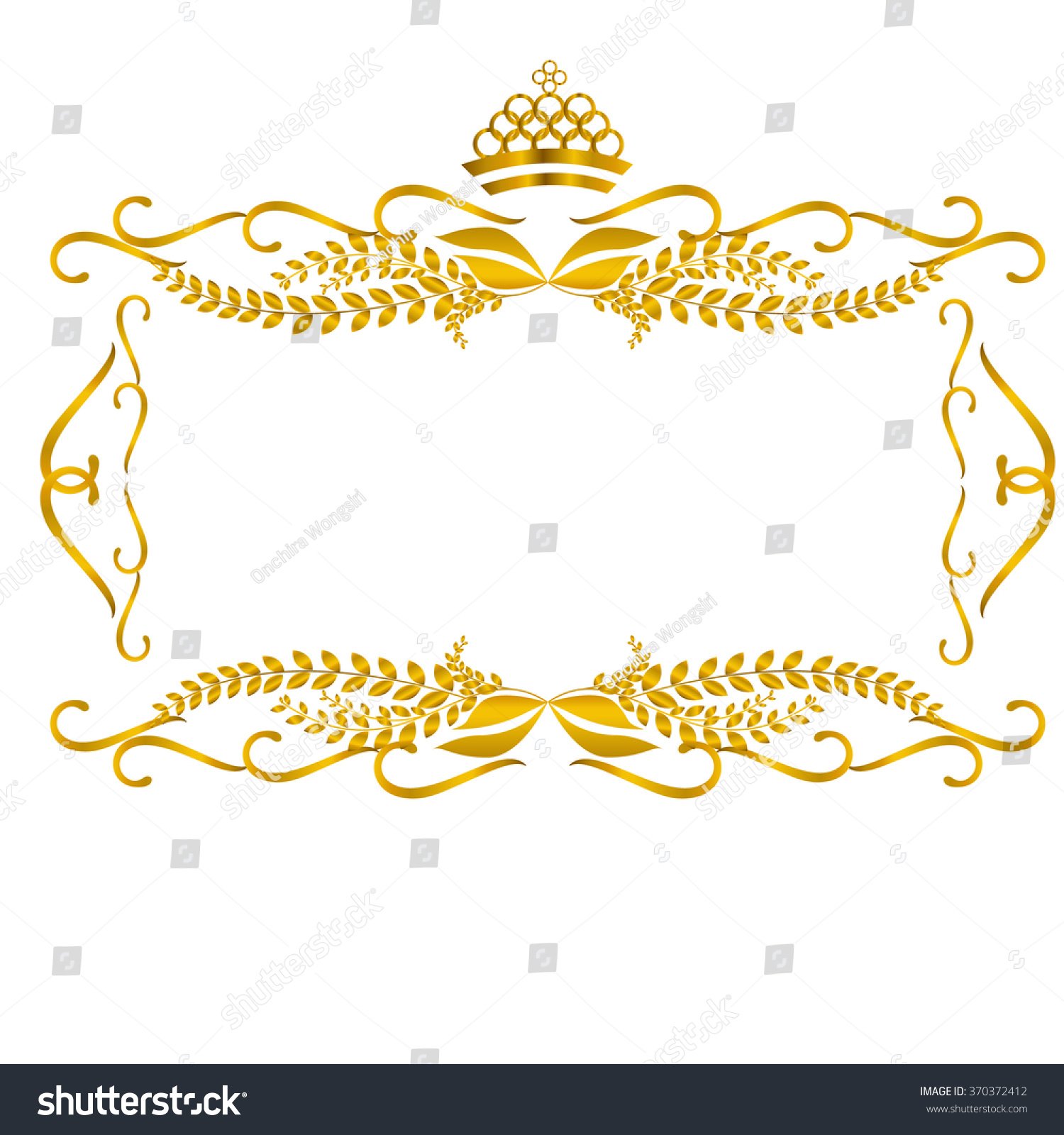 Download Golden Frame Border Crown Vector Illustration Stock Vector ...