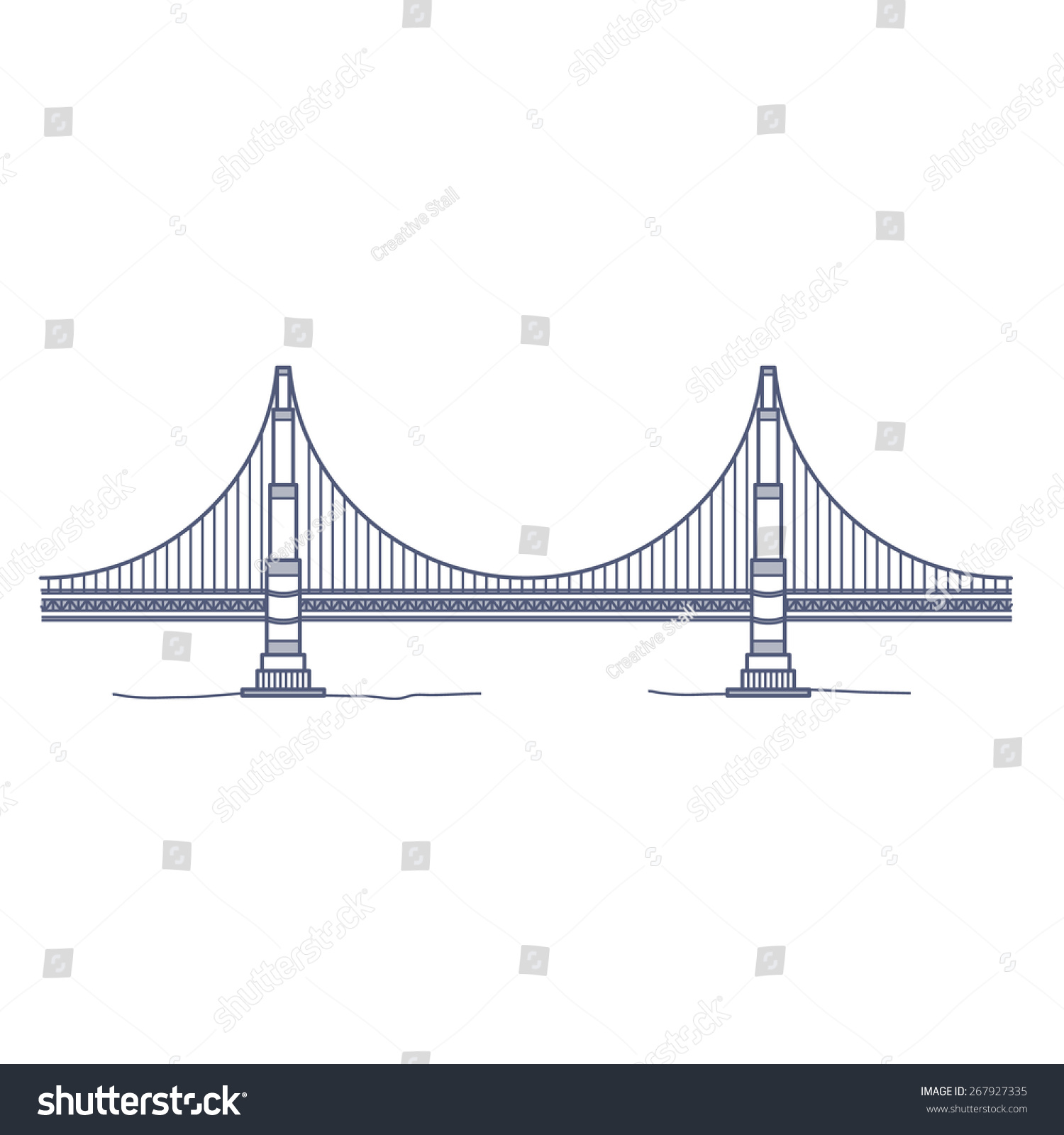 Golden Gate Bridge San Francisco Side Stock Vector Royalty Free