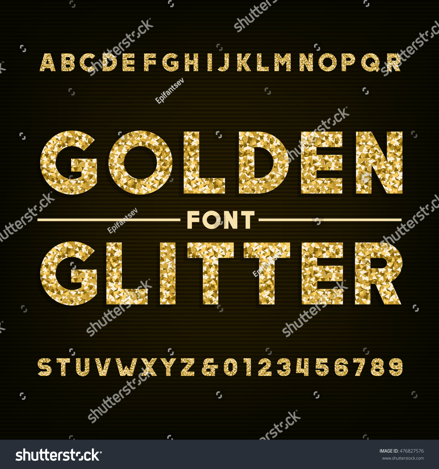 Download Golden Glitter Alphabet Font Bold Letters Stock Vector Royalty Free 476827576