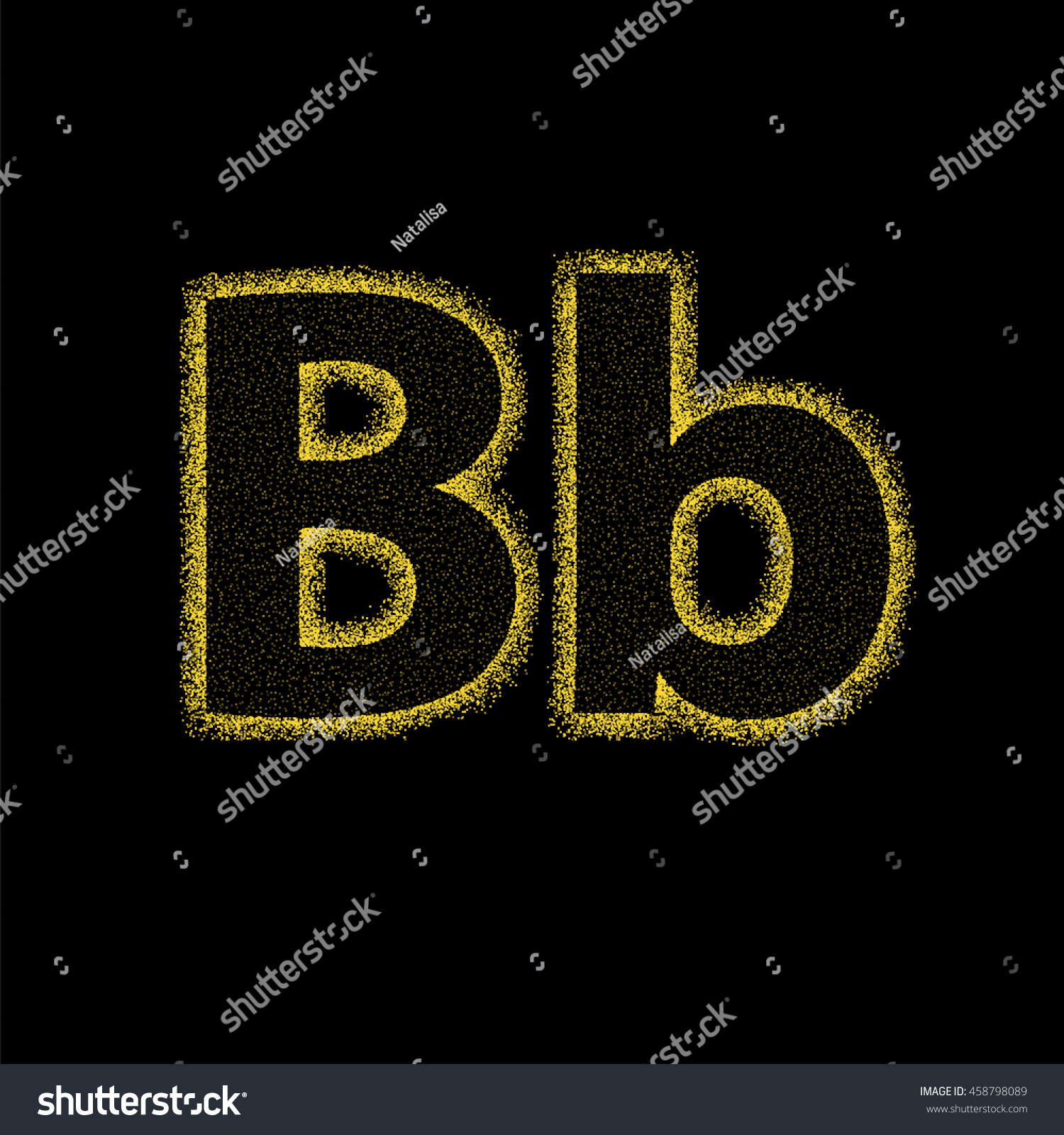 vector glitter alphabet Alphabet Letters Numbers Symbols Golden Glitter Stock