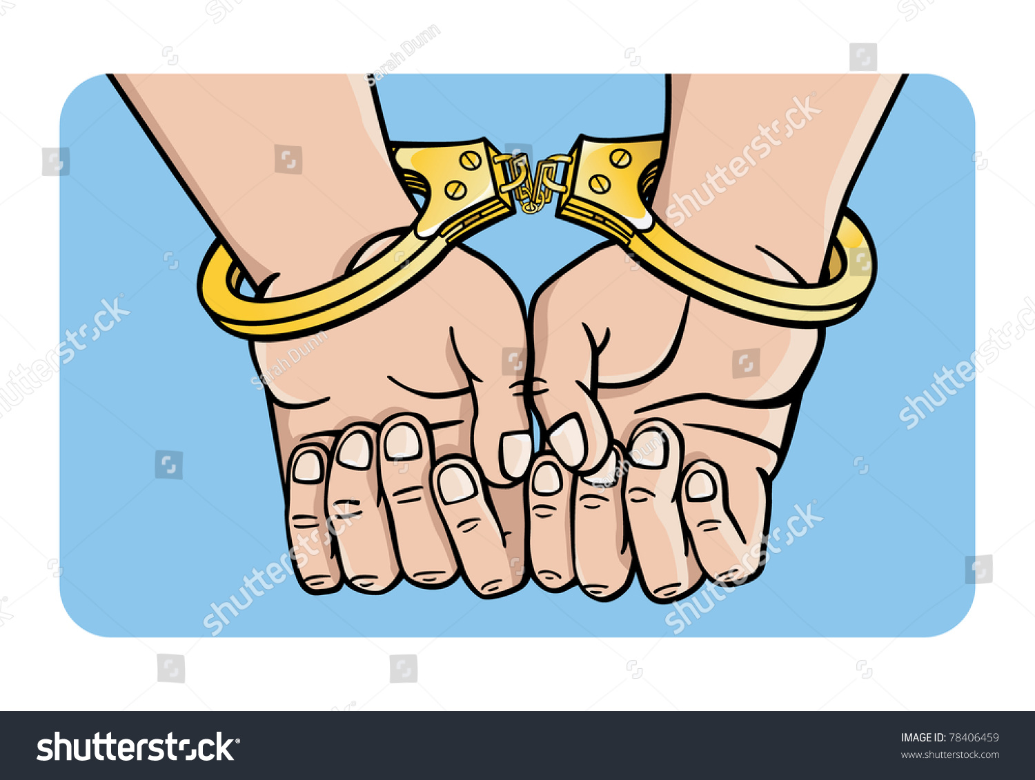 Golden Handcuffs Cartoon Vector Image Vector Stock Vector 78406459 ...