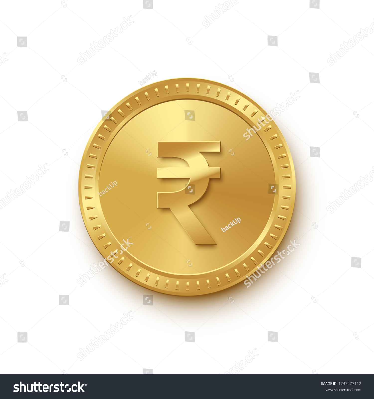 SVG of Golden isolated rupee coin on the white background. Vector finance design element svg