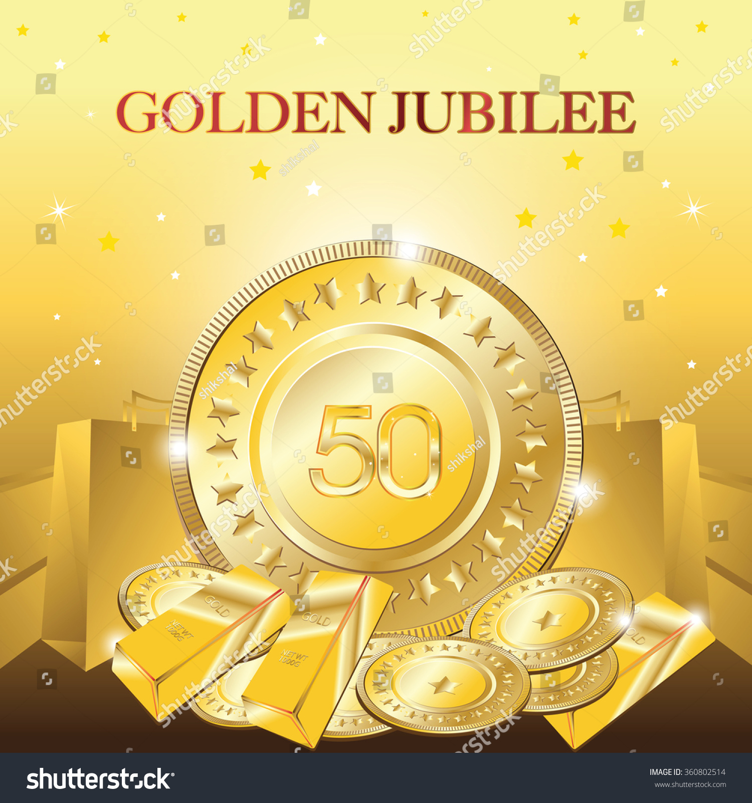 SVG of golden jubilee, vector golden bars
 svg