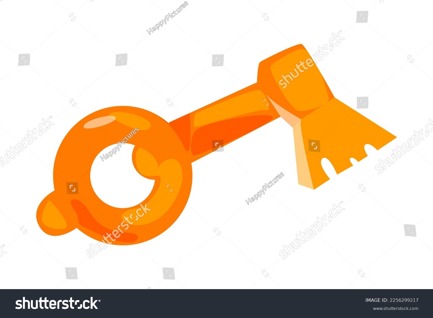 SVG of Golden Key as Game Object Closeup Vector Illustration svg