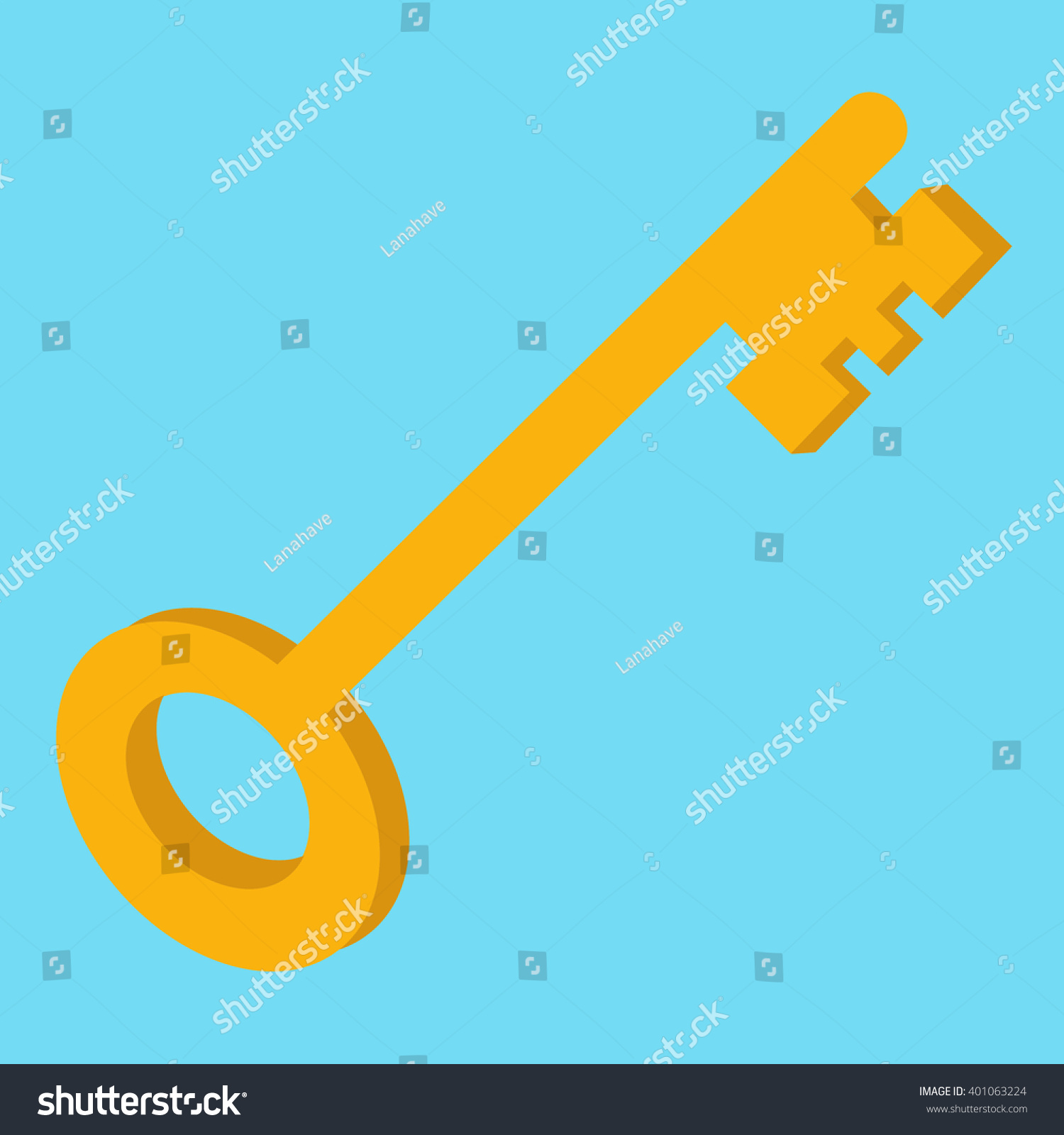 Golden Key Vector Illustration Stock Vector Royalty Free 401063224 Shutterstock 