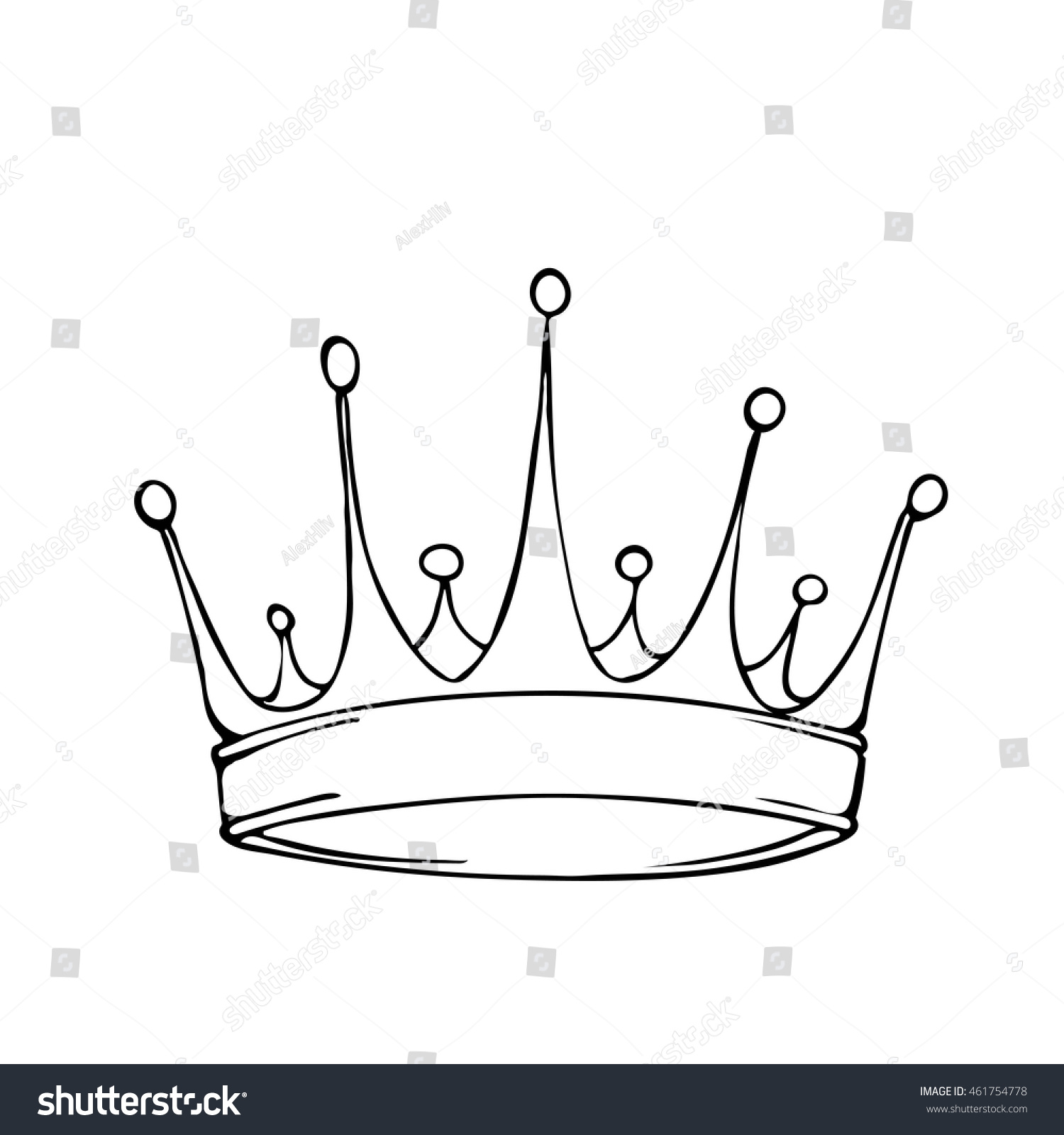 Black And White Princess Crown Coloring Page Coloring Pages