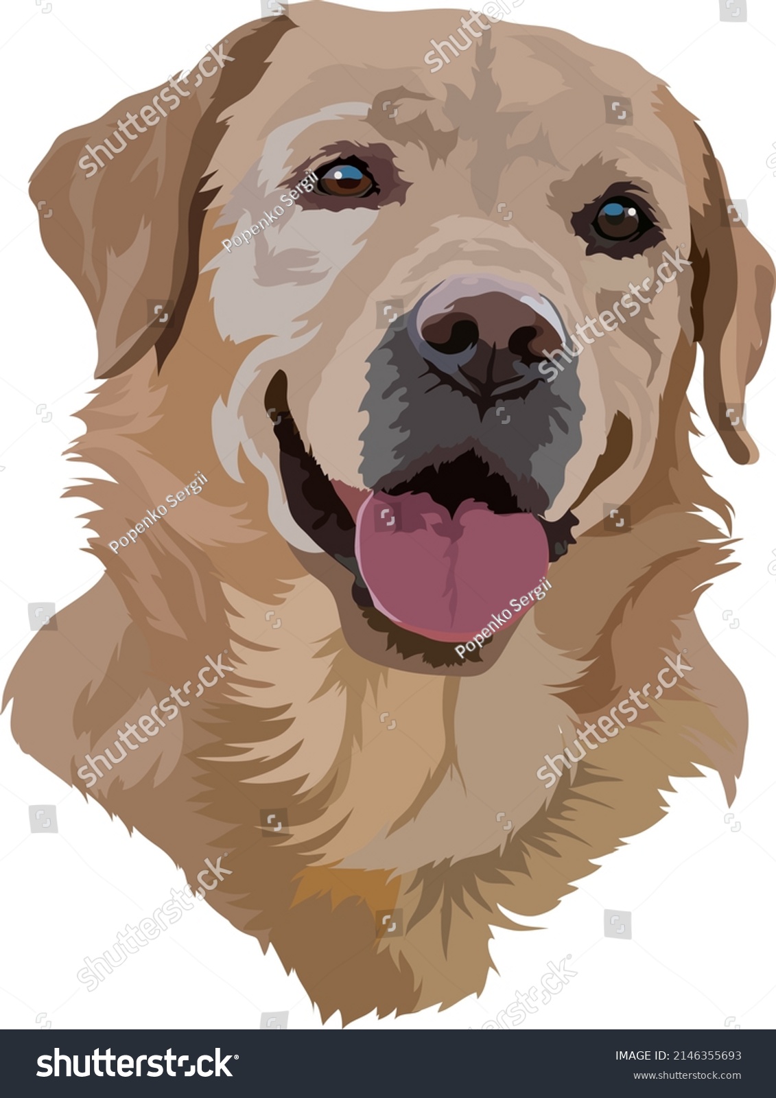 Golden Labrador Retriever Head Vector Stock Vector (Royalty Free ...