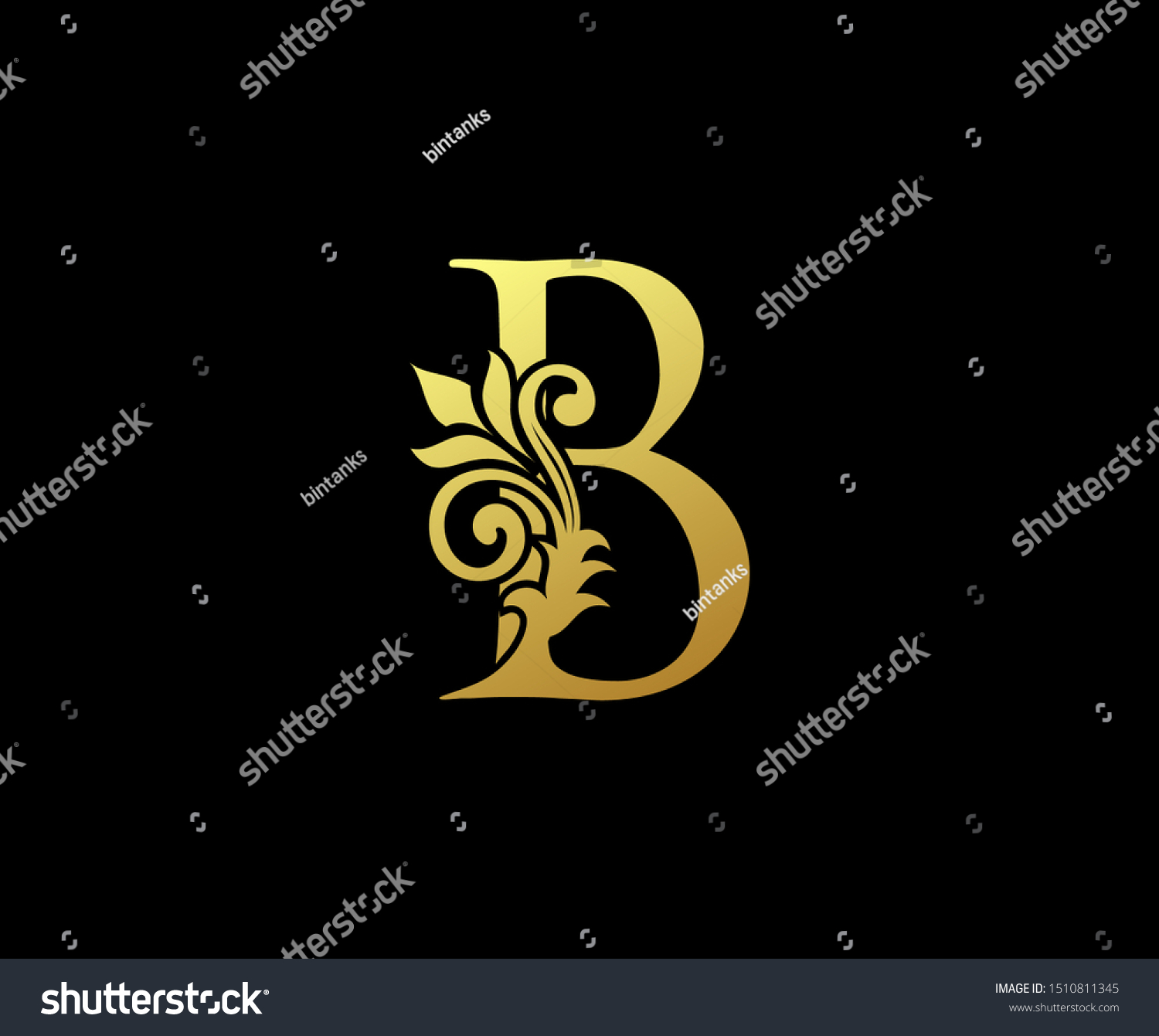 Golden Letter B Logo Icon Initial: Vector De Stock (libre De Regalías ...