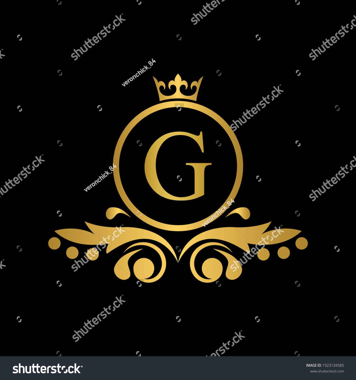 Golden Letter G Logo Luxury Letter Stock Vector (Royalty Free) 1923134585