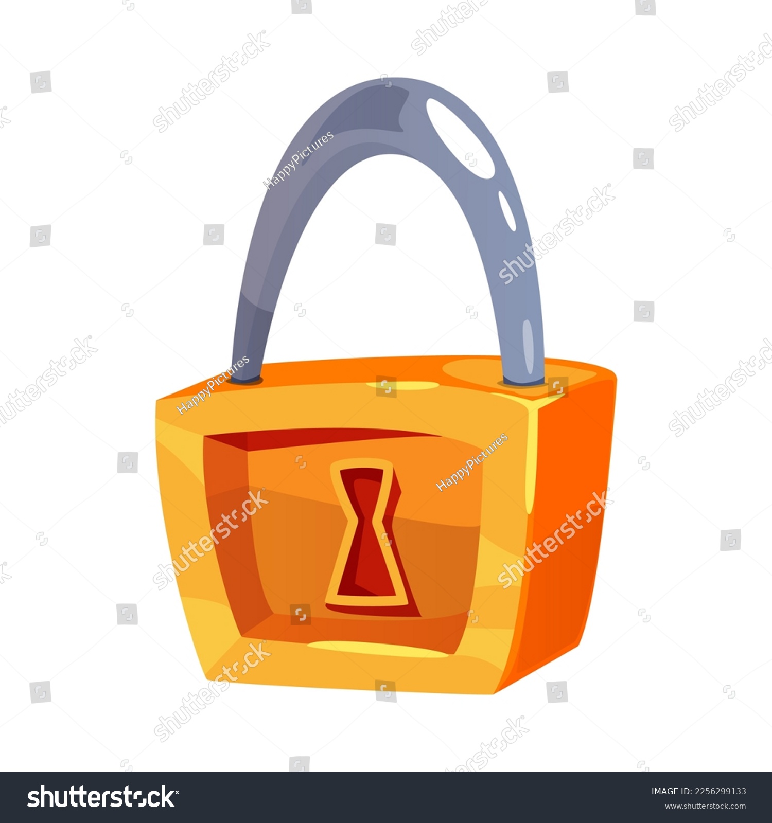 SVG of Golden Padlock with Key Hole as Game Object Vector Illustration svg