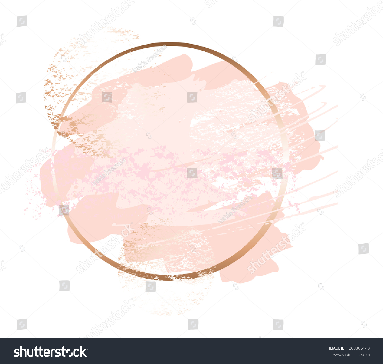 Golden Pink Nude Art Frames Modern Stock Vector Royalty Free